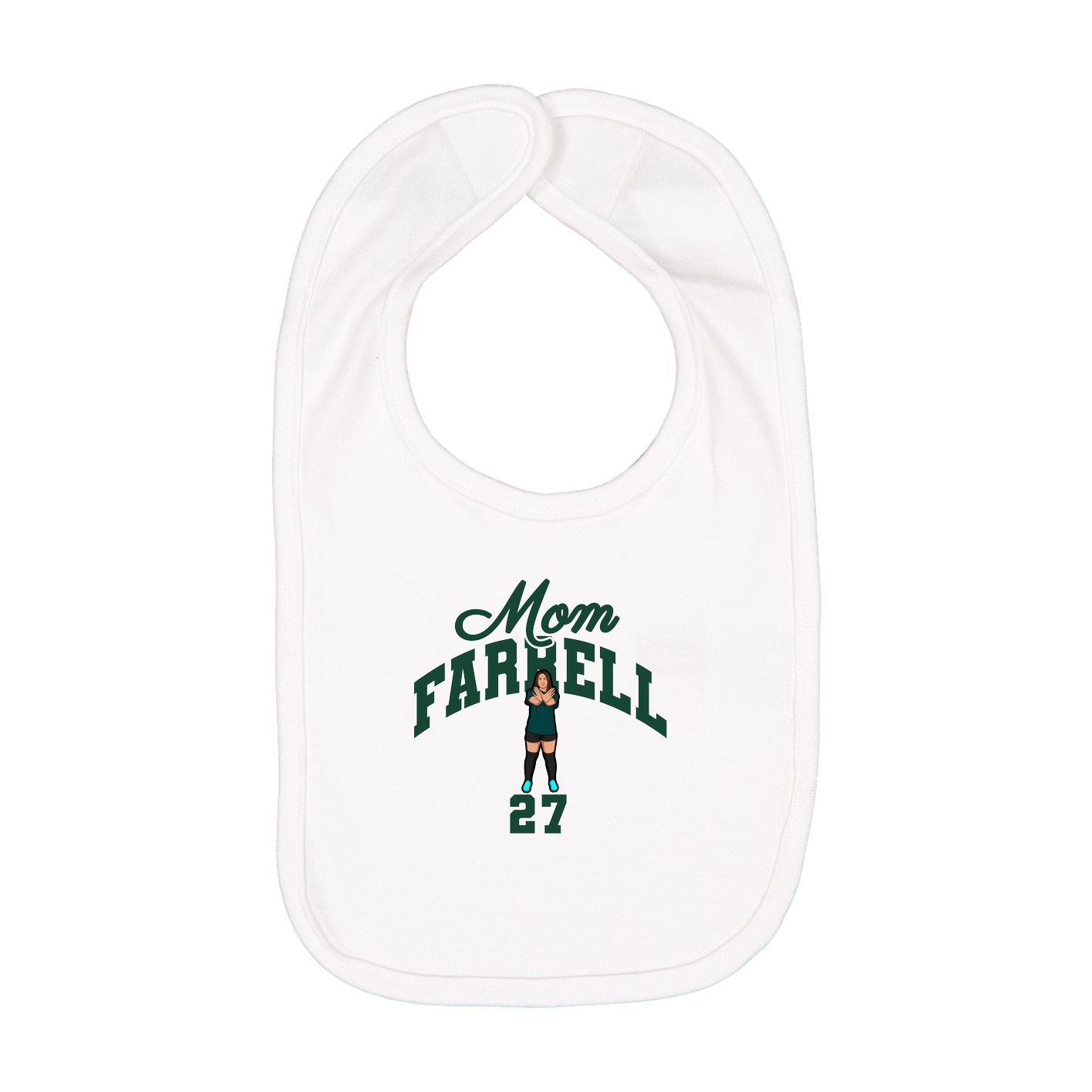 Infant Bib — Mothers Day Arch in White