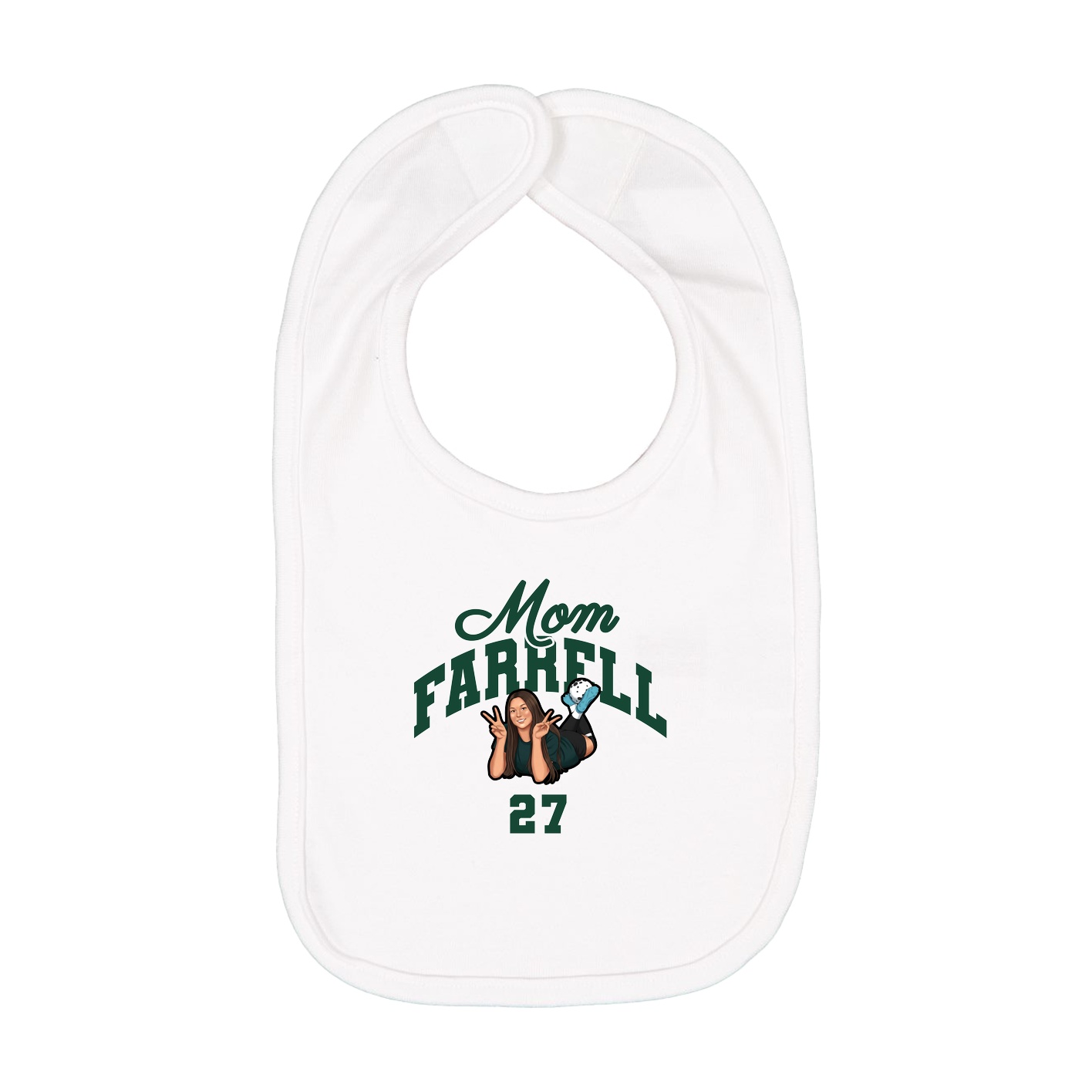 Infant Bib — Mothers Day Arch in White