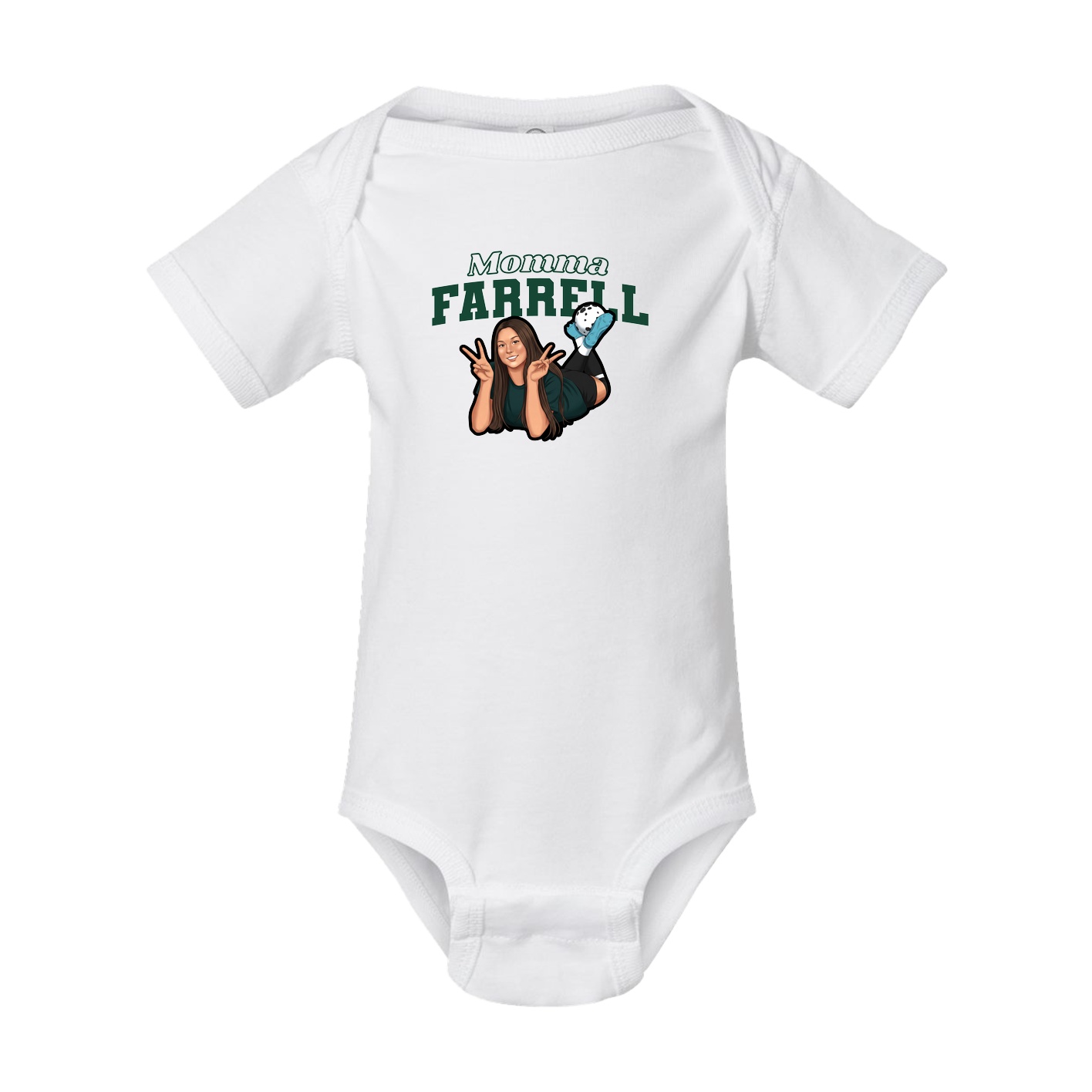 Baby Onesie — Mothers Day Block in White