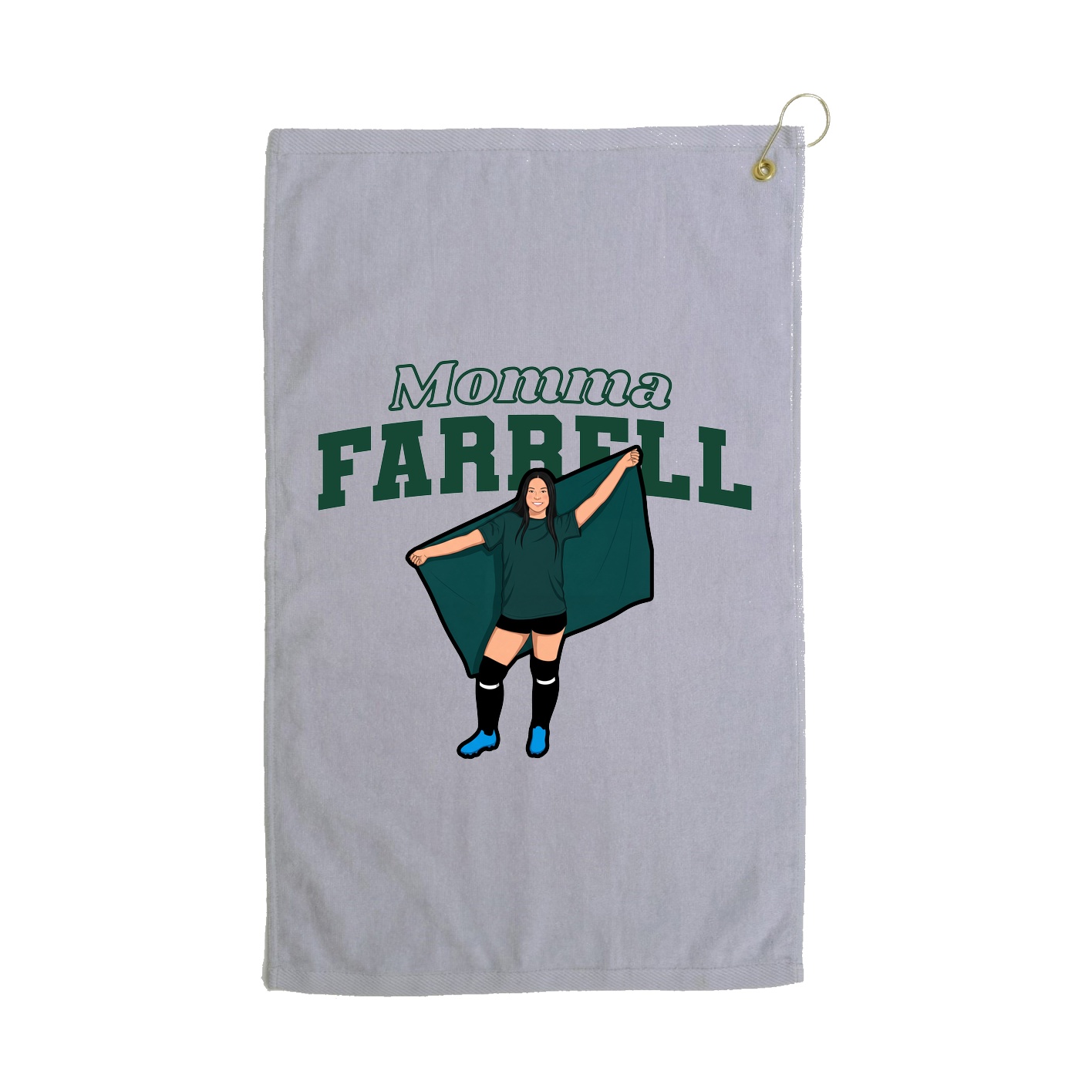 Golf Towel — Mothers Day Block in Grey