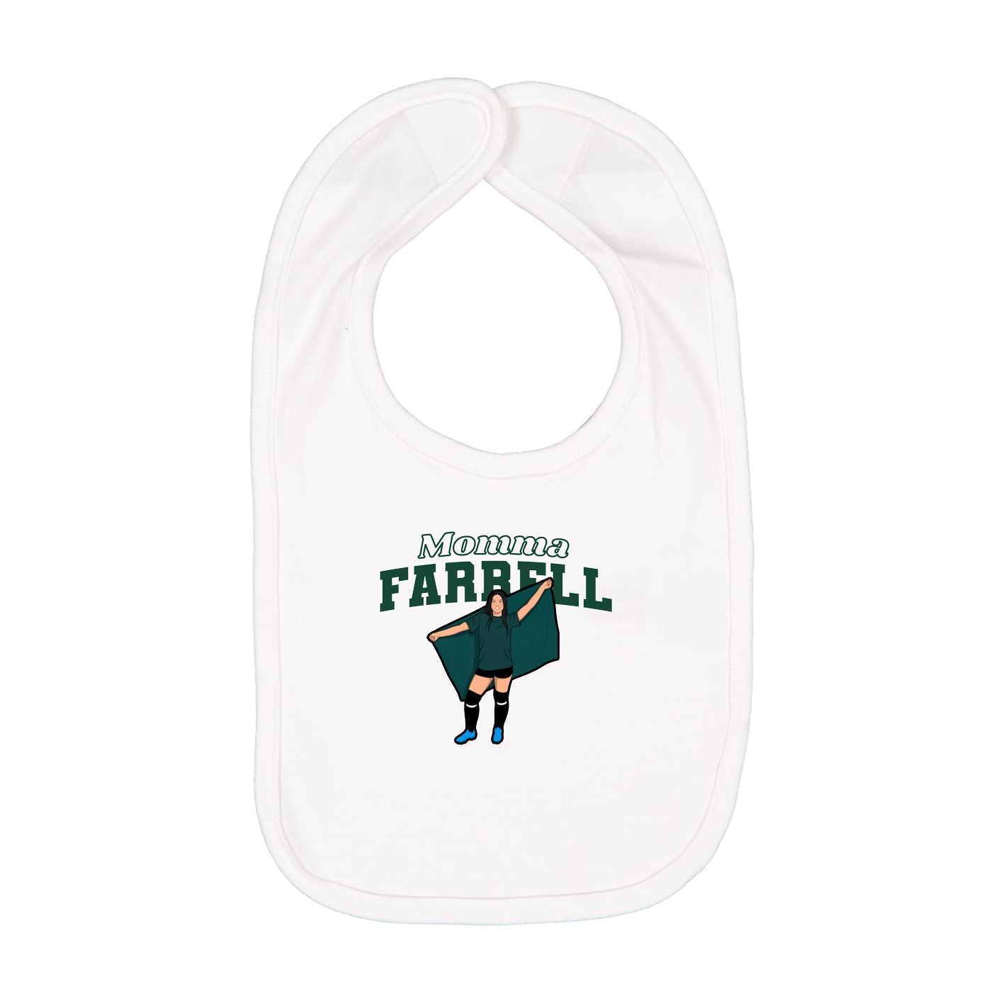 Infant Bib — Mothers Day Block in White