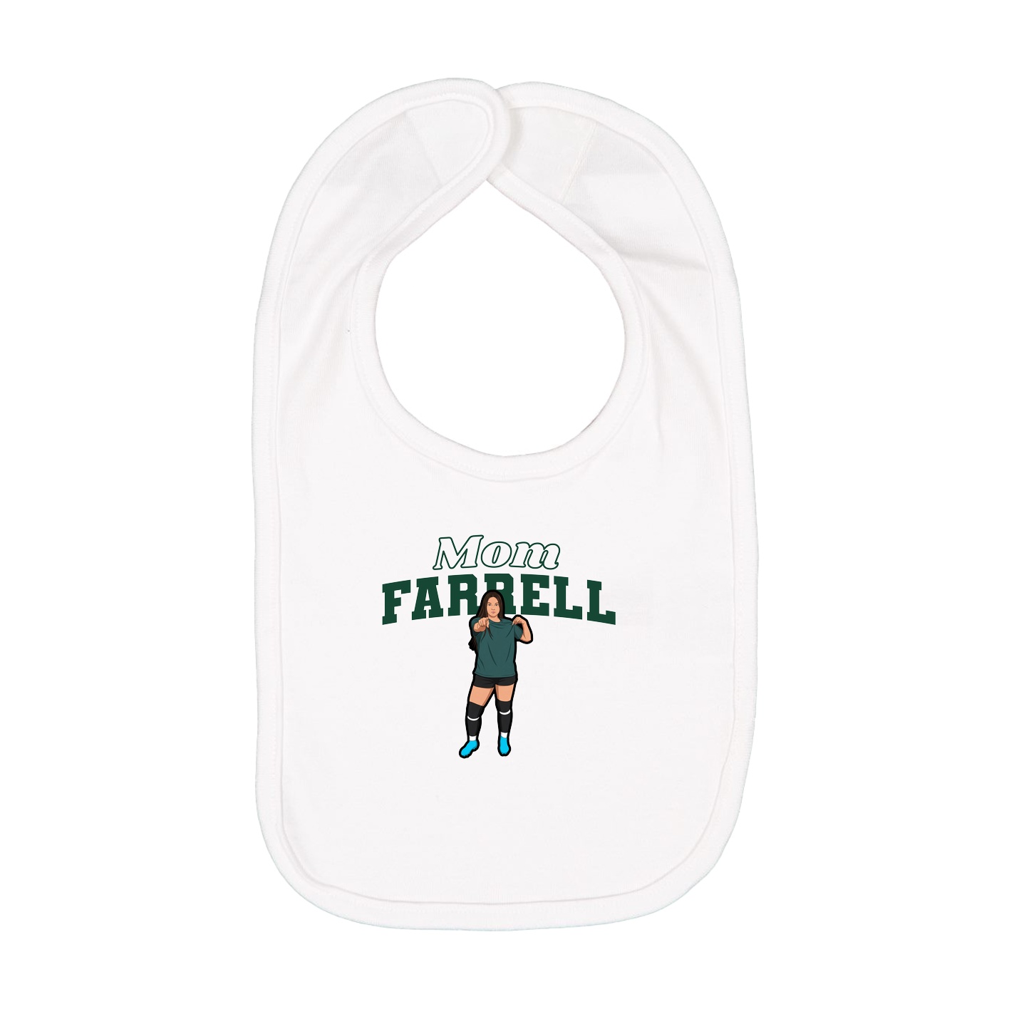Infant Bib — Mothers Day Block in White