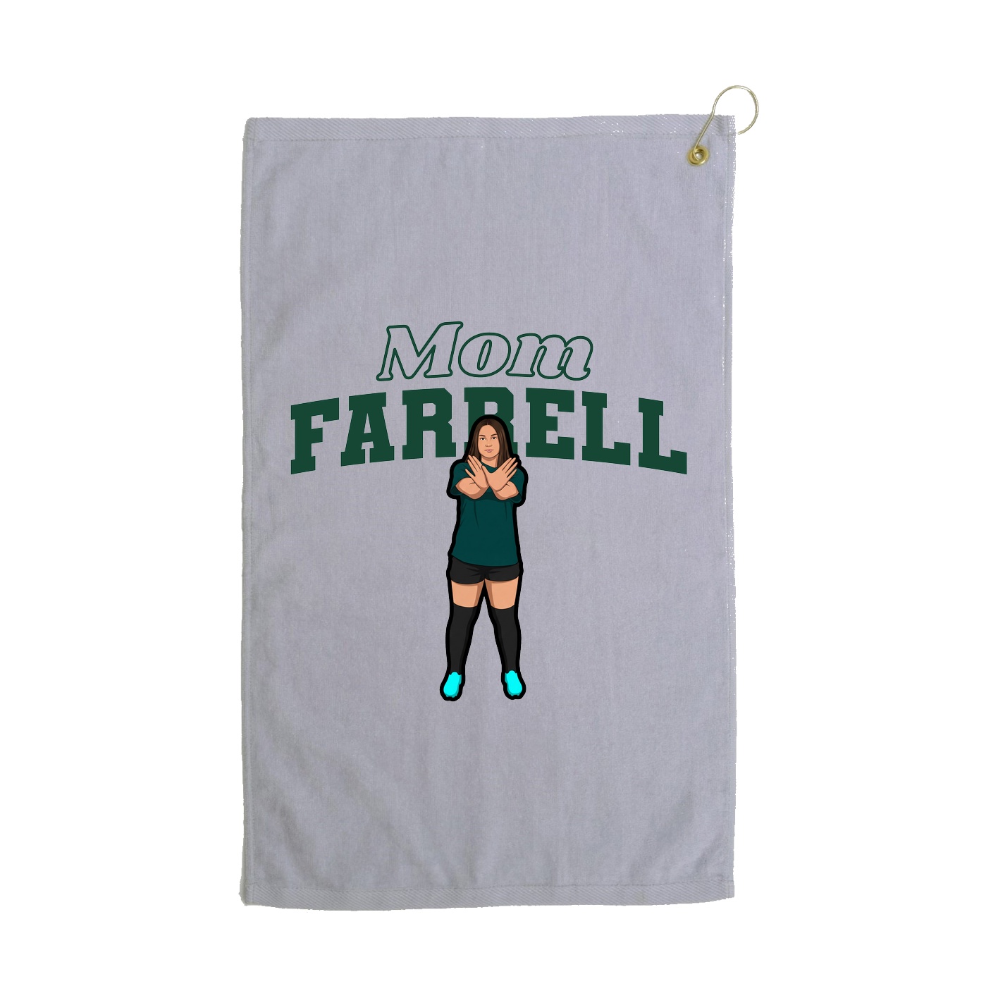 Golf Towel — Mothers Day Block in Grey