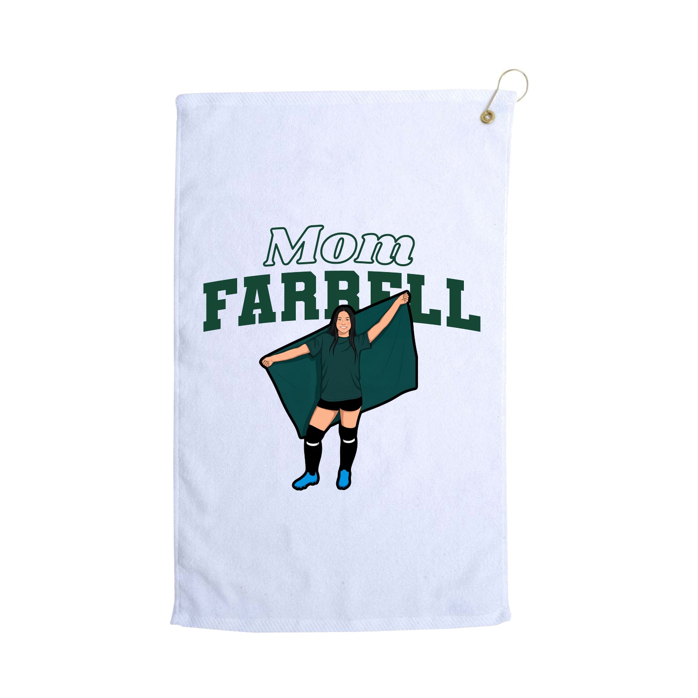 Golf Towel — Mothers Day Block in White