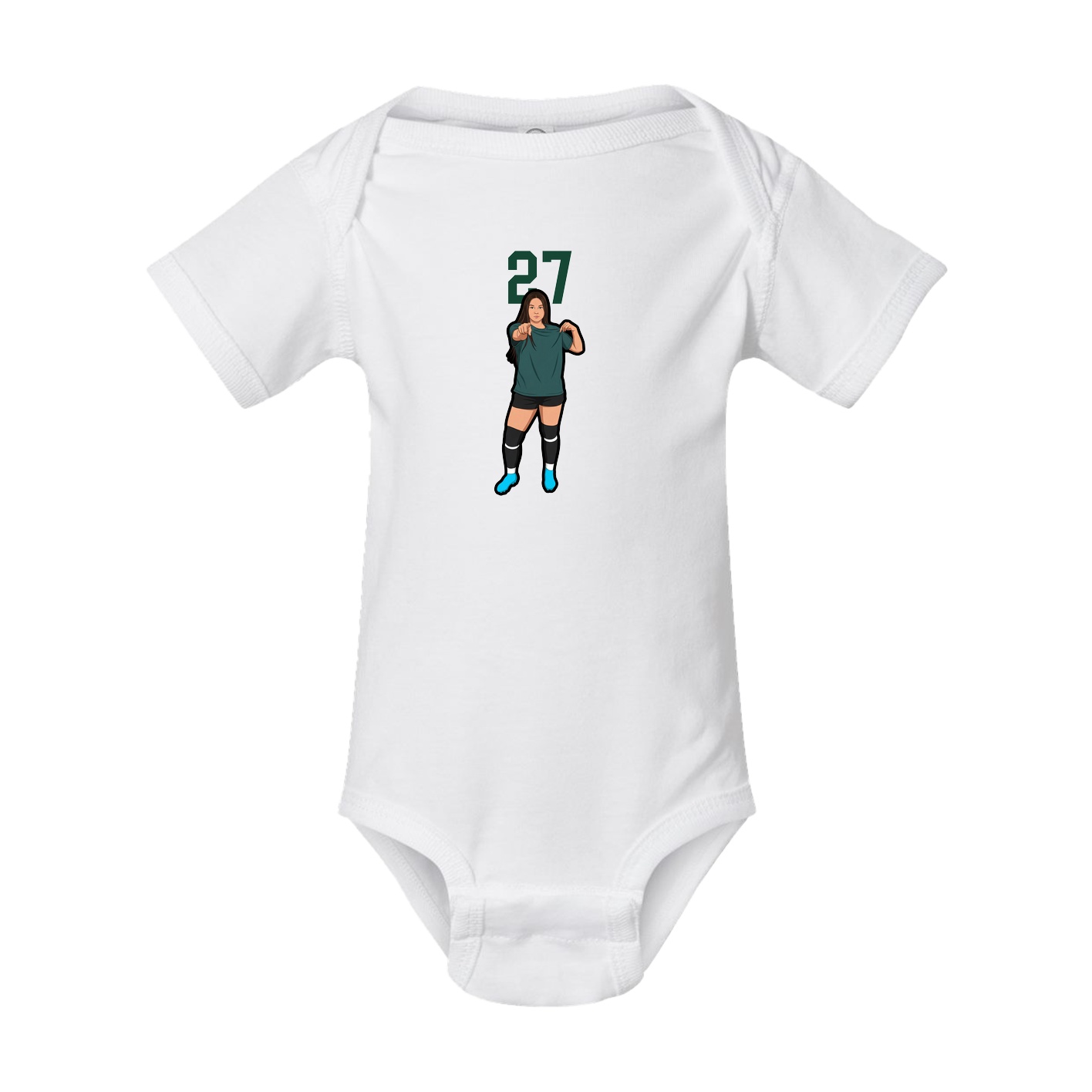 Baby Onesie — Number Top in White
