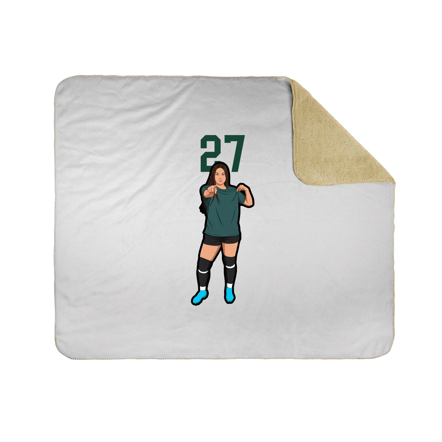 Throw Blanket — Number Top in White