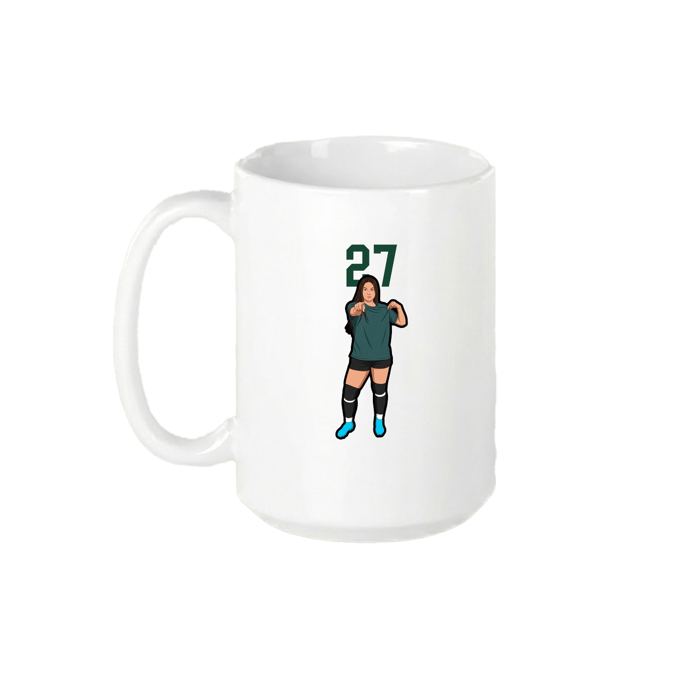 15oz Coffee Mug — Number Top in White