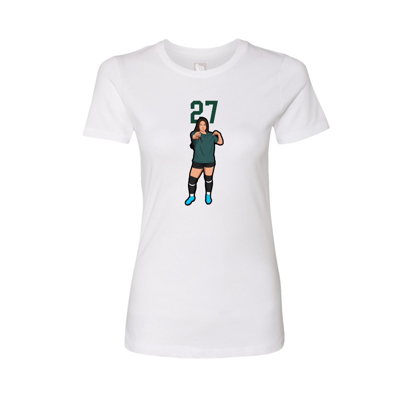 Fitted Women's Tee — Number Top in White