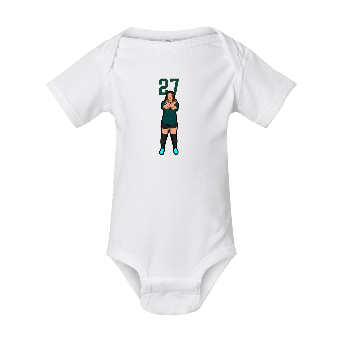 Baby Onesie — Number Top in White
