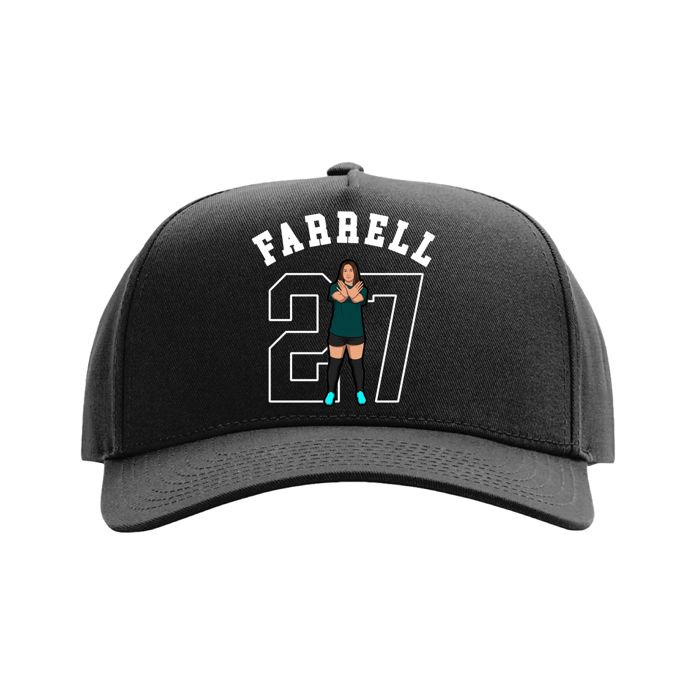 Full Fabric Five-Panel Champ Cap — Shirsey Arch in Black