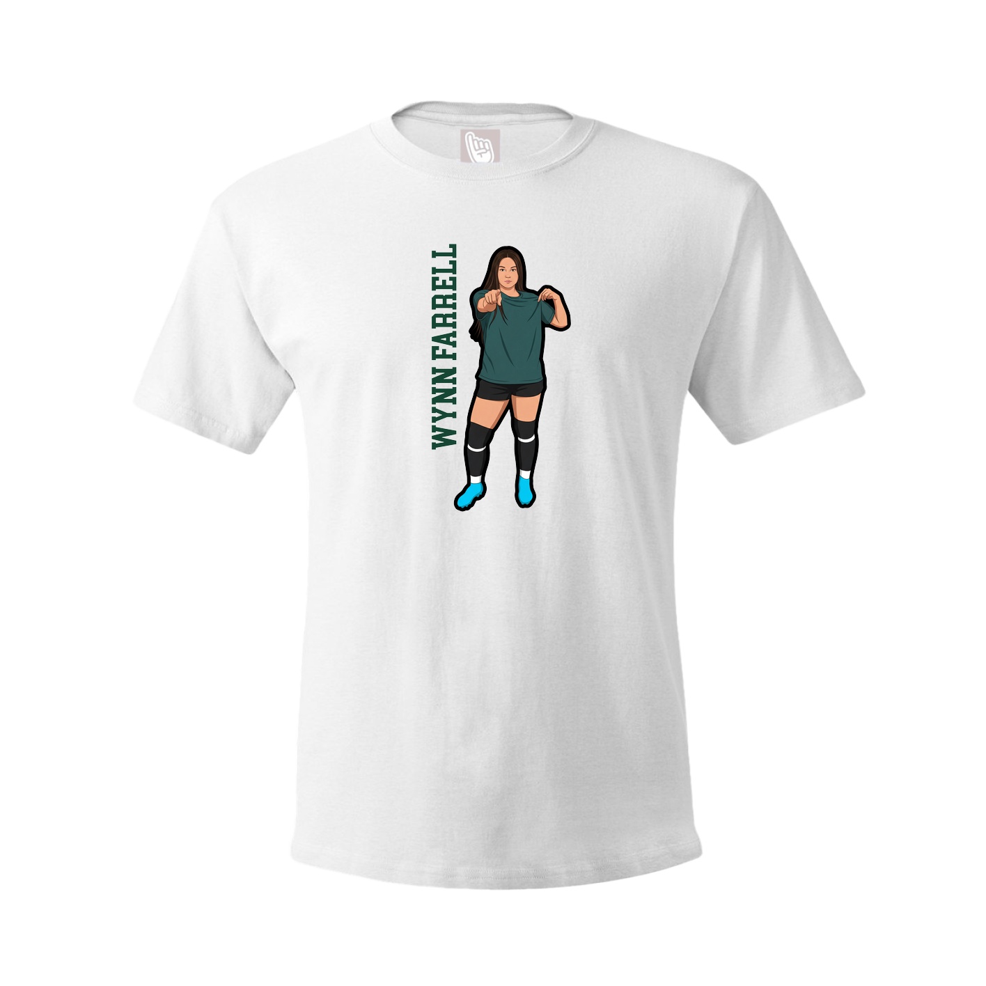 Tee — Name Vertical in White