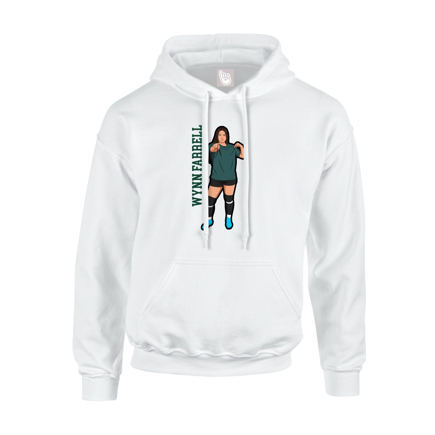 Youth Hoodie — Name Vertical in White
