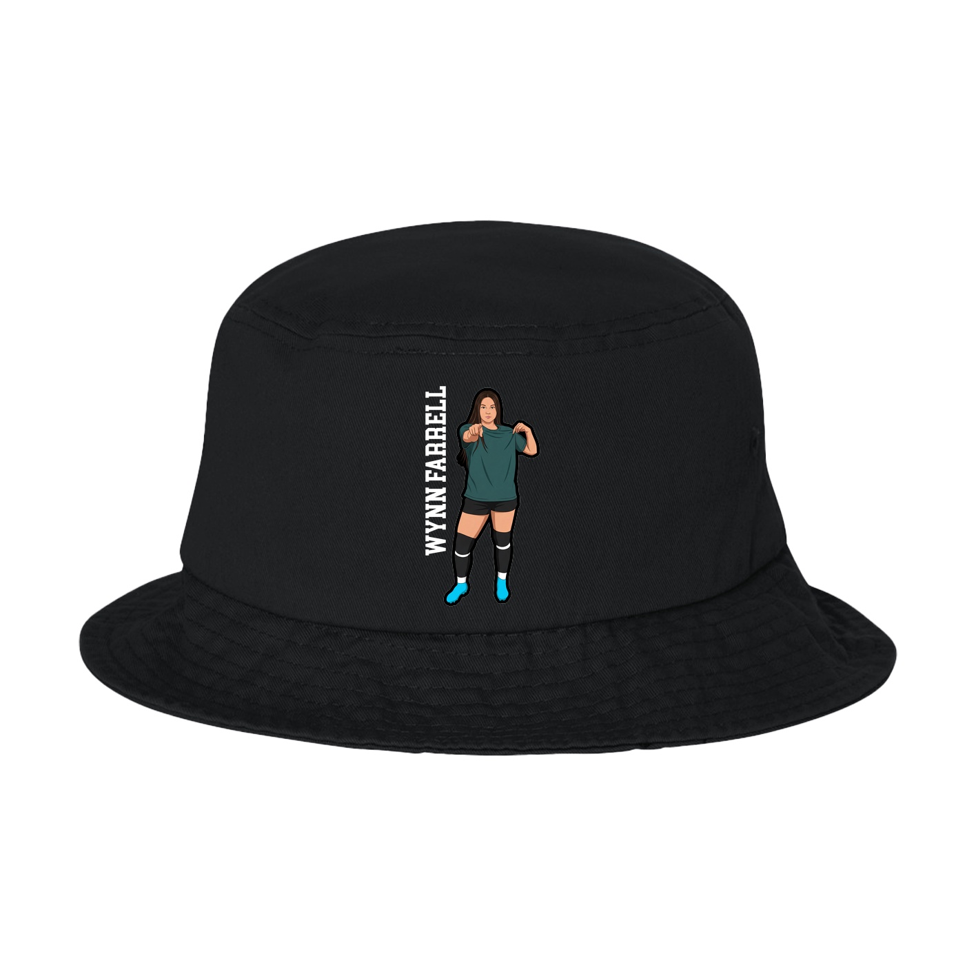 Bucket Cap — Name Vertical in Black