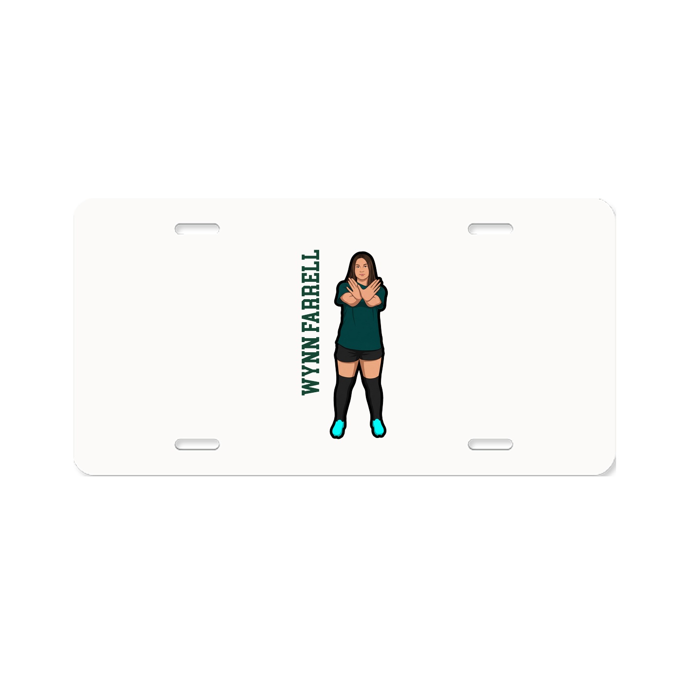 License Plate — Name Vertical in Classic