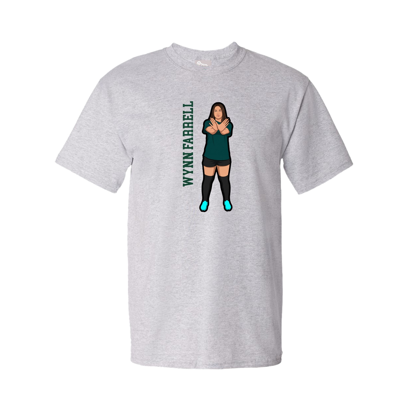Youth Tee — Name Vertical in Grey