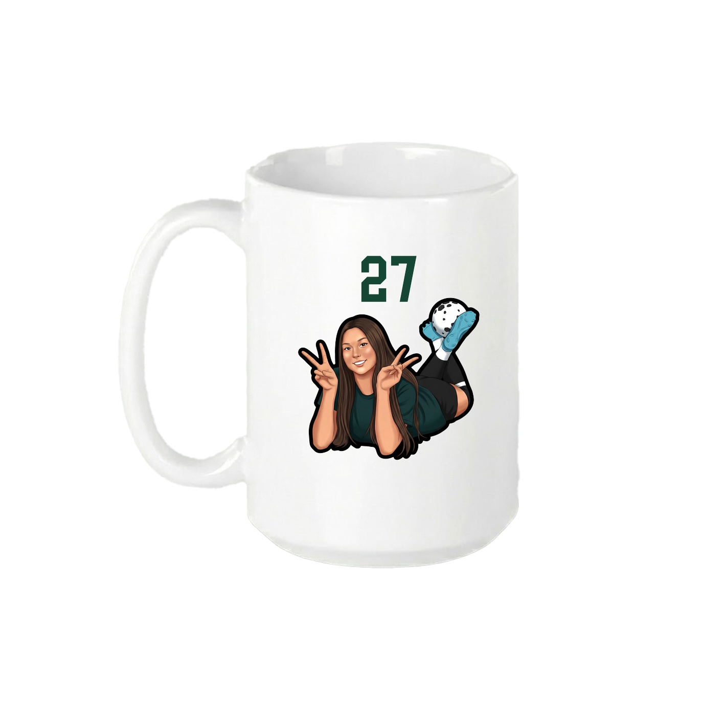 15oz Coffee Mug — Number Top in White