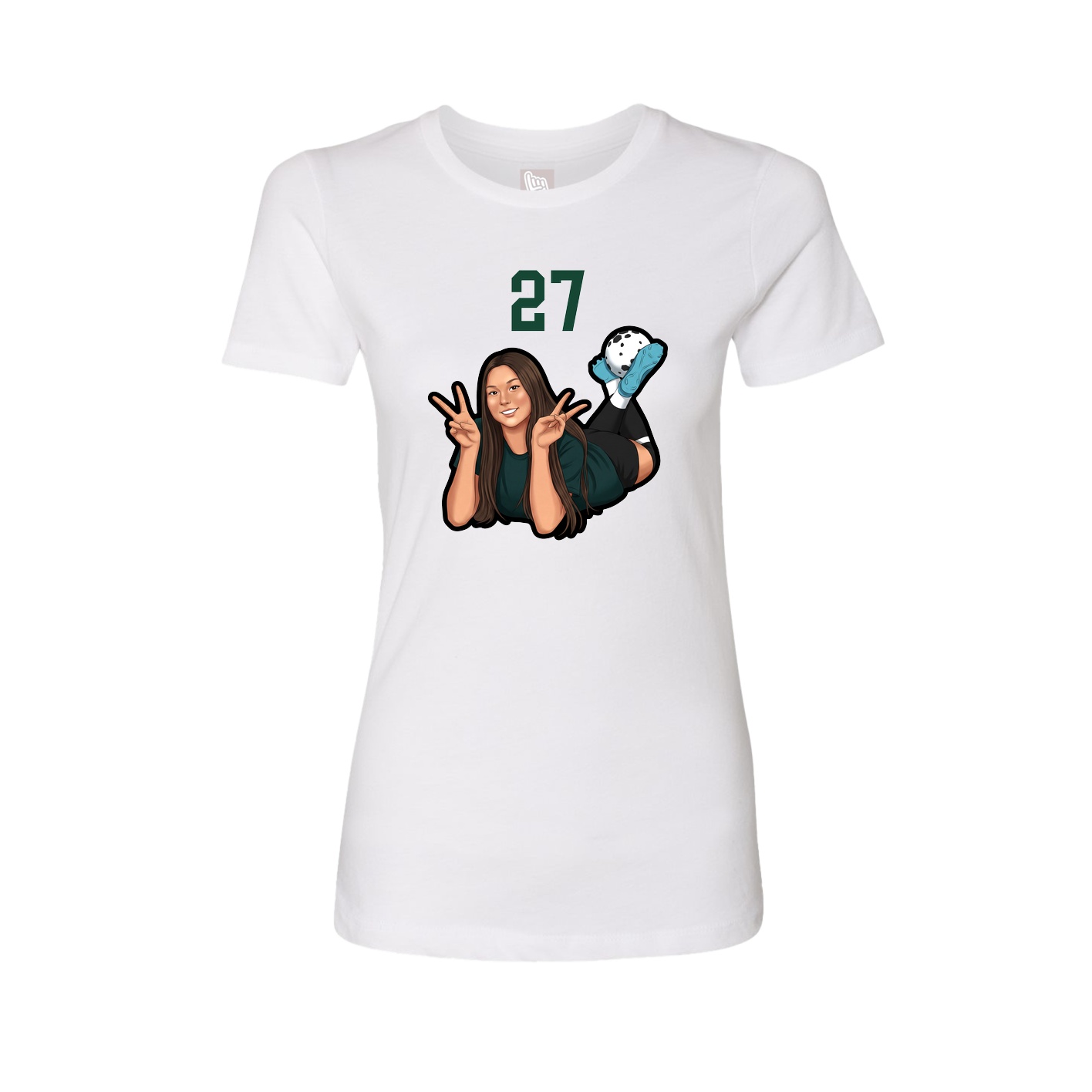 Womens Tee — Number Top in White