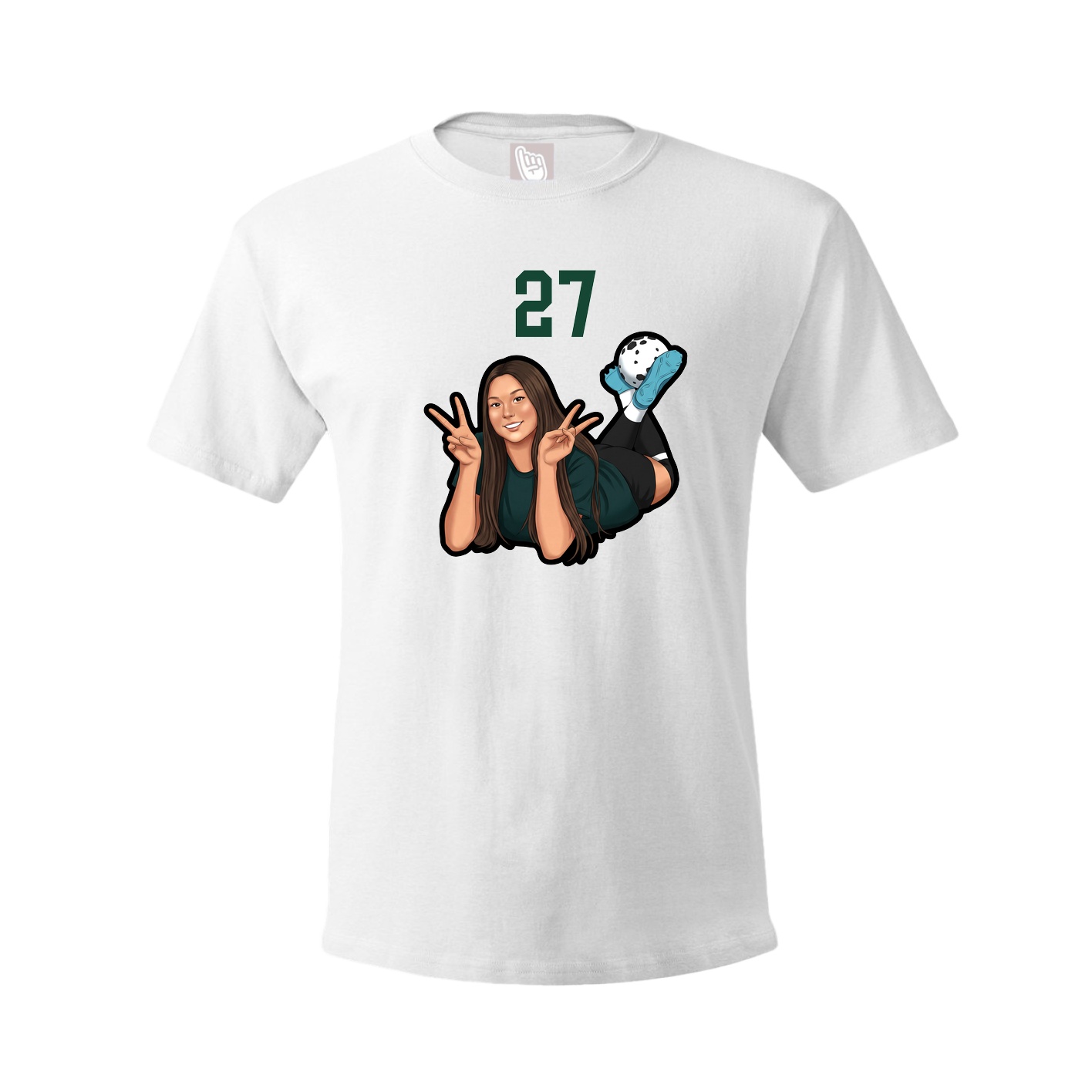 Youth Tee — Number Top in White