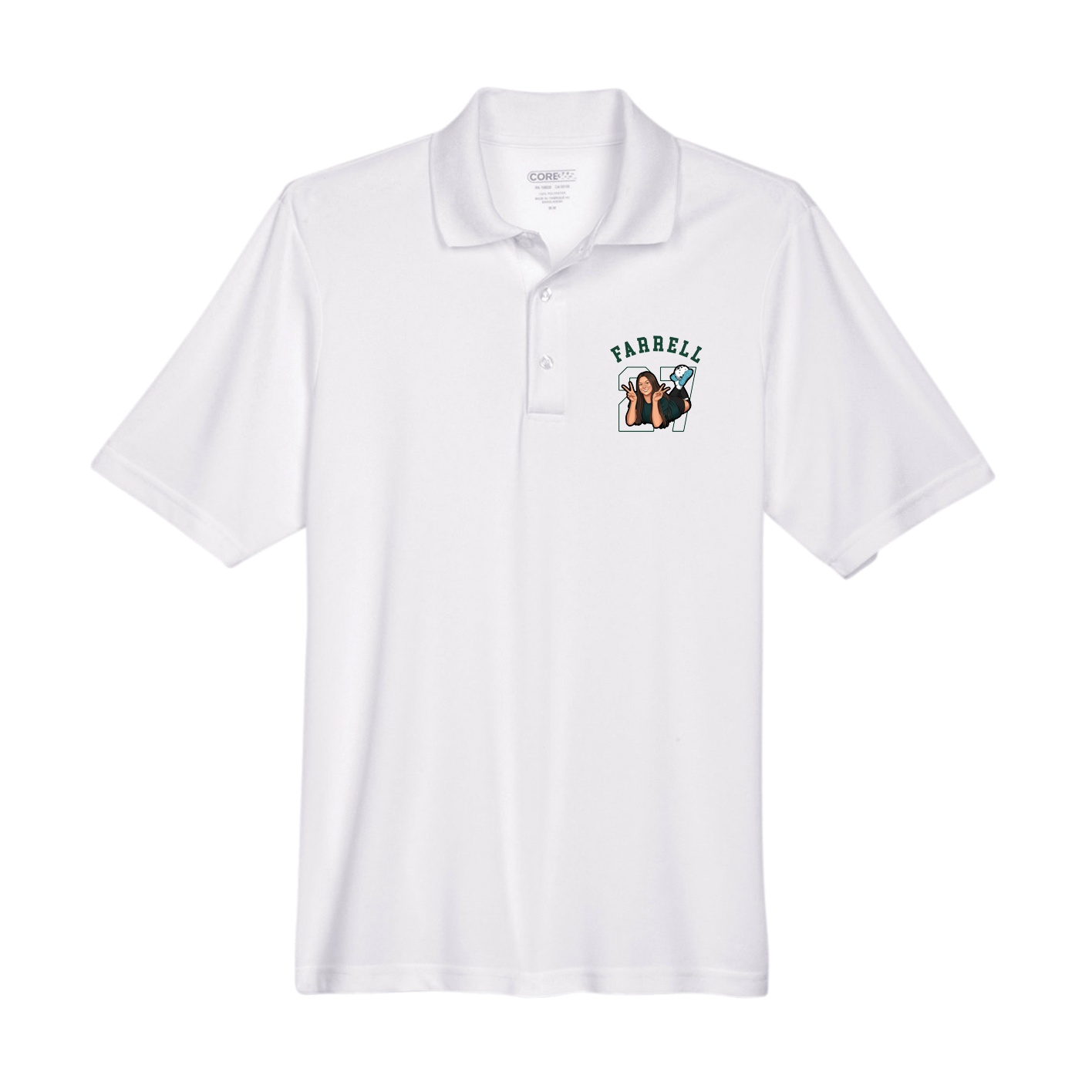 Performance Polo — Shirsey Arch in White