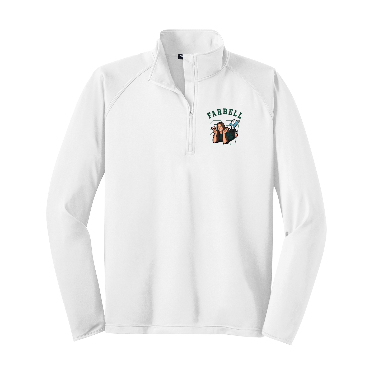 Q-Zip Pullover — Shirsey Arch in White