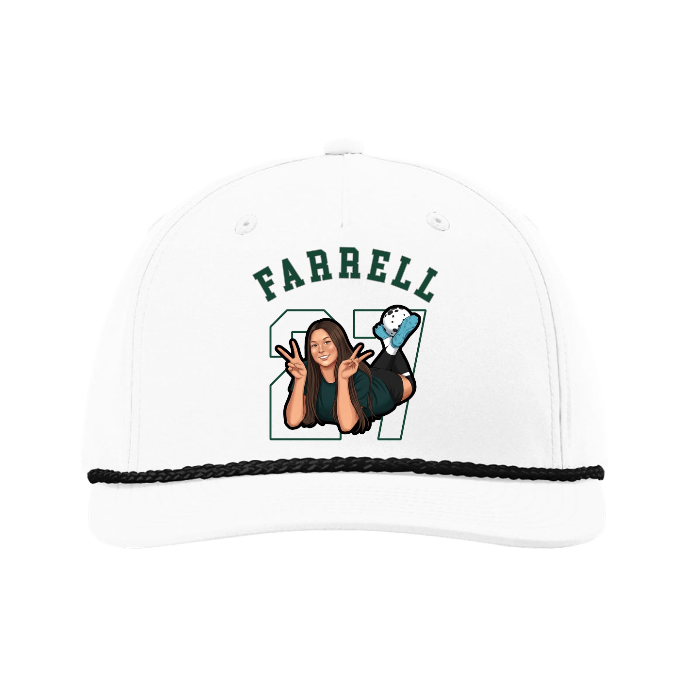Five-Panel Classic Rope Cap — Shirsey Arch in White
