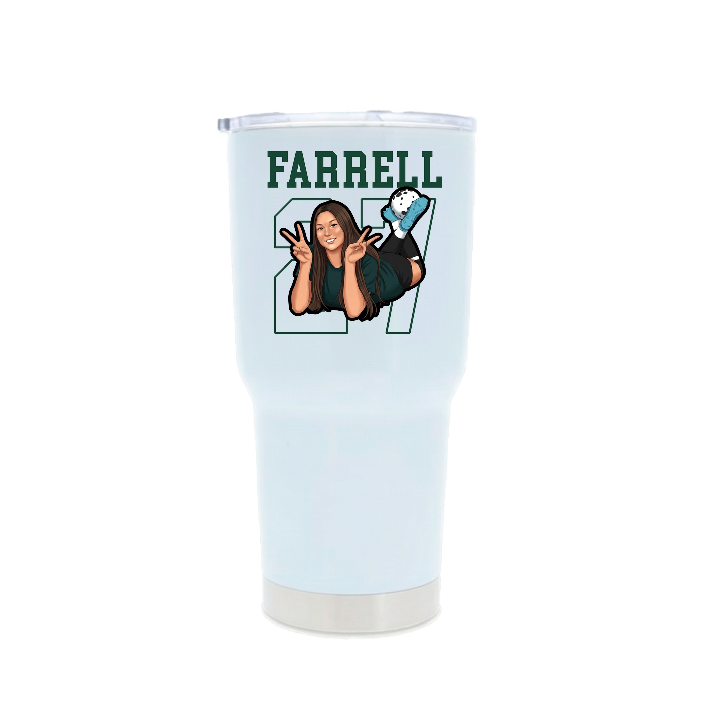 30oz Stainless Steel Tumbler — Shirsey in White