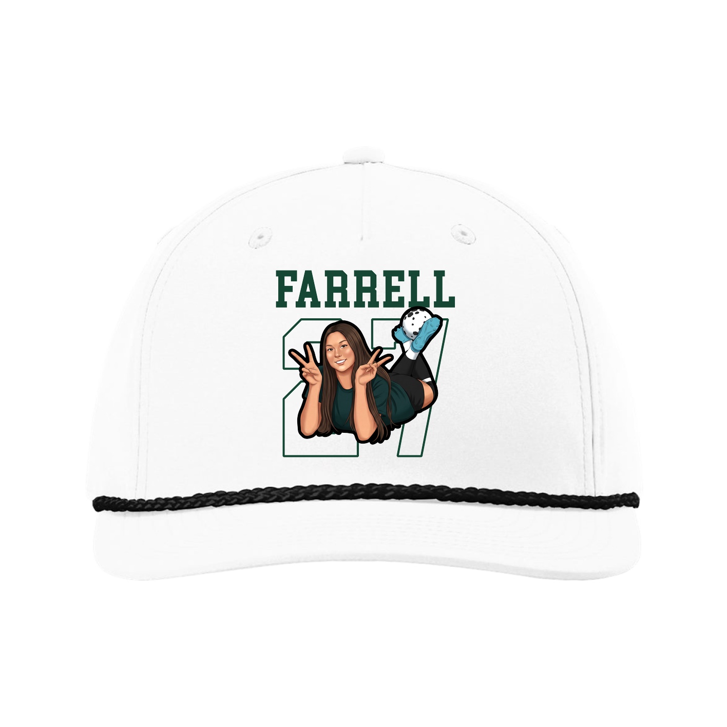 Five-Panel Classic Rope Cap — Shirsey in White