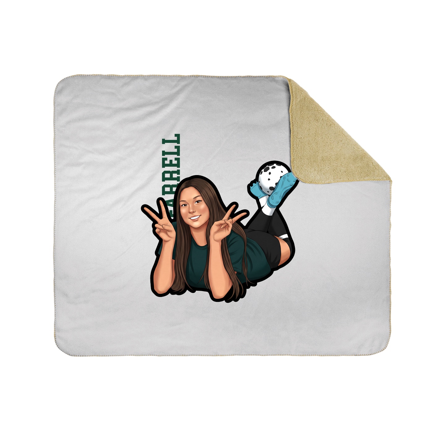 Throw Blanket — Name Vertical in White