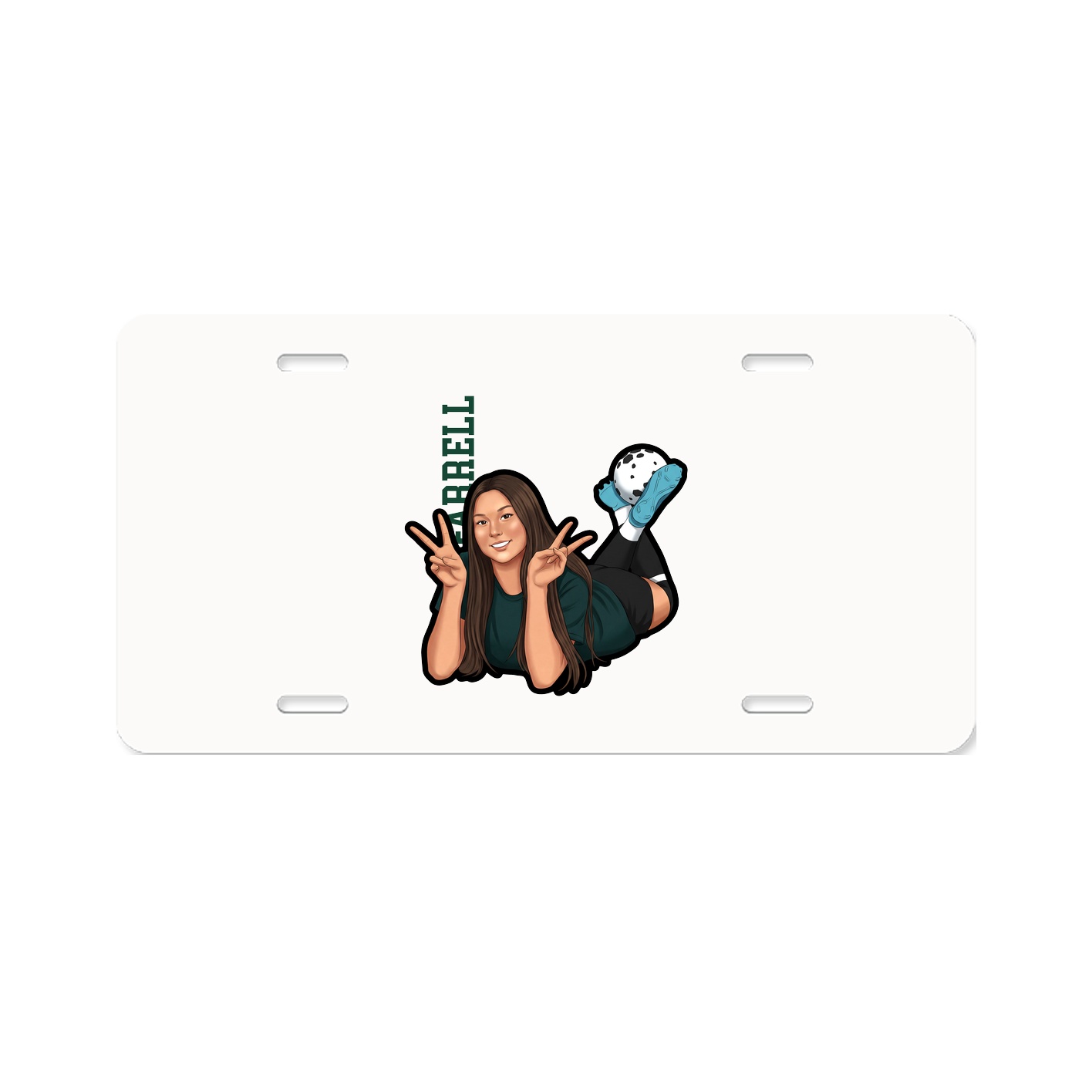 License Plate — Name Vertical in Classic