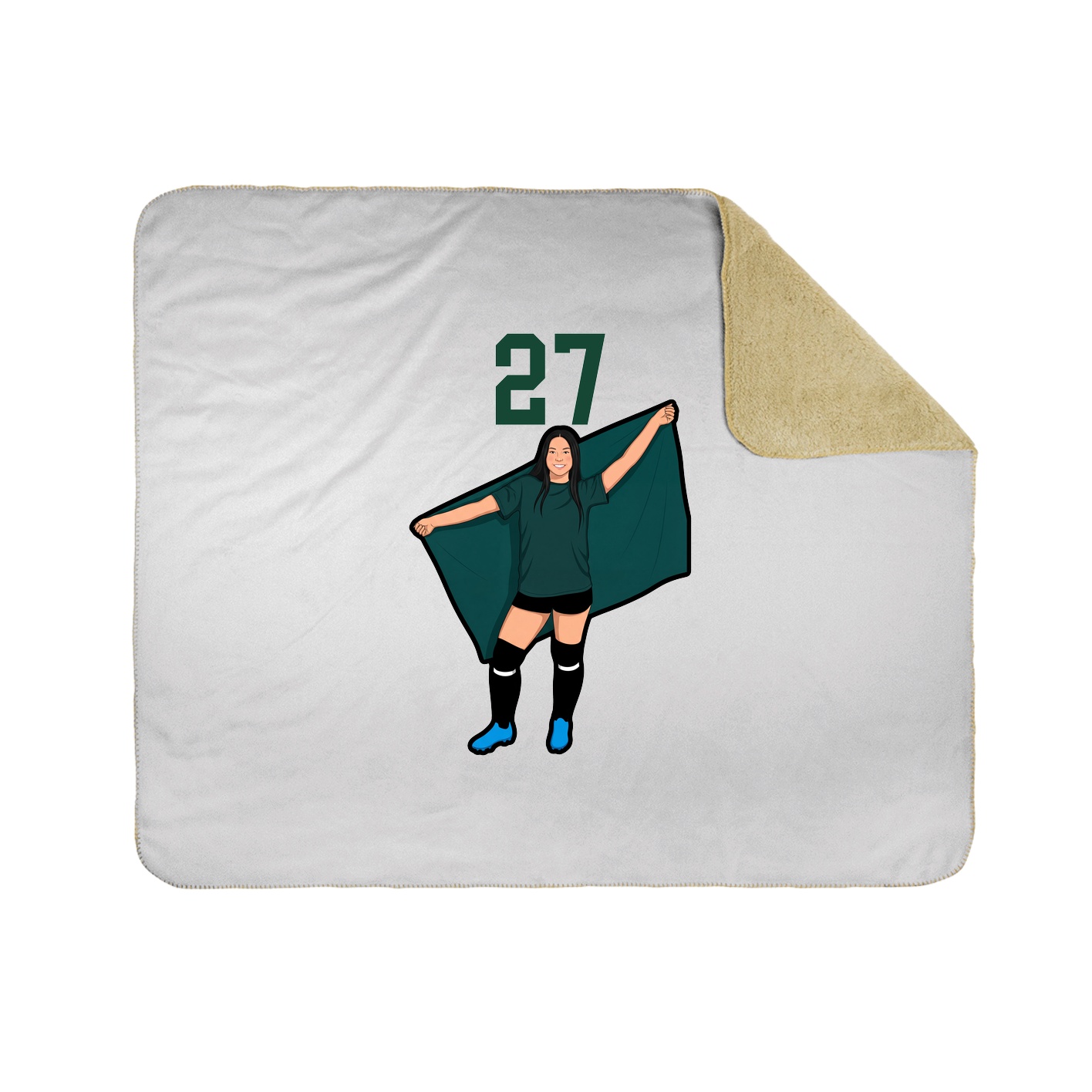 Throw Blanket — Number Top in White