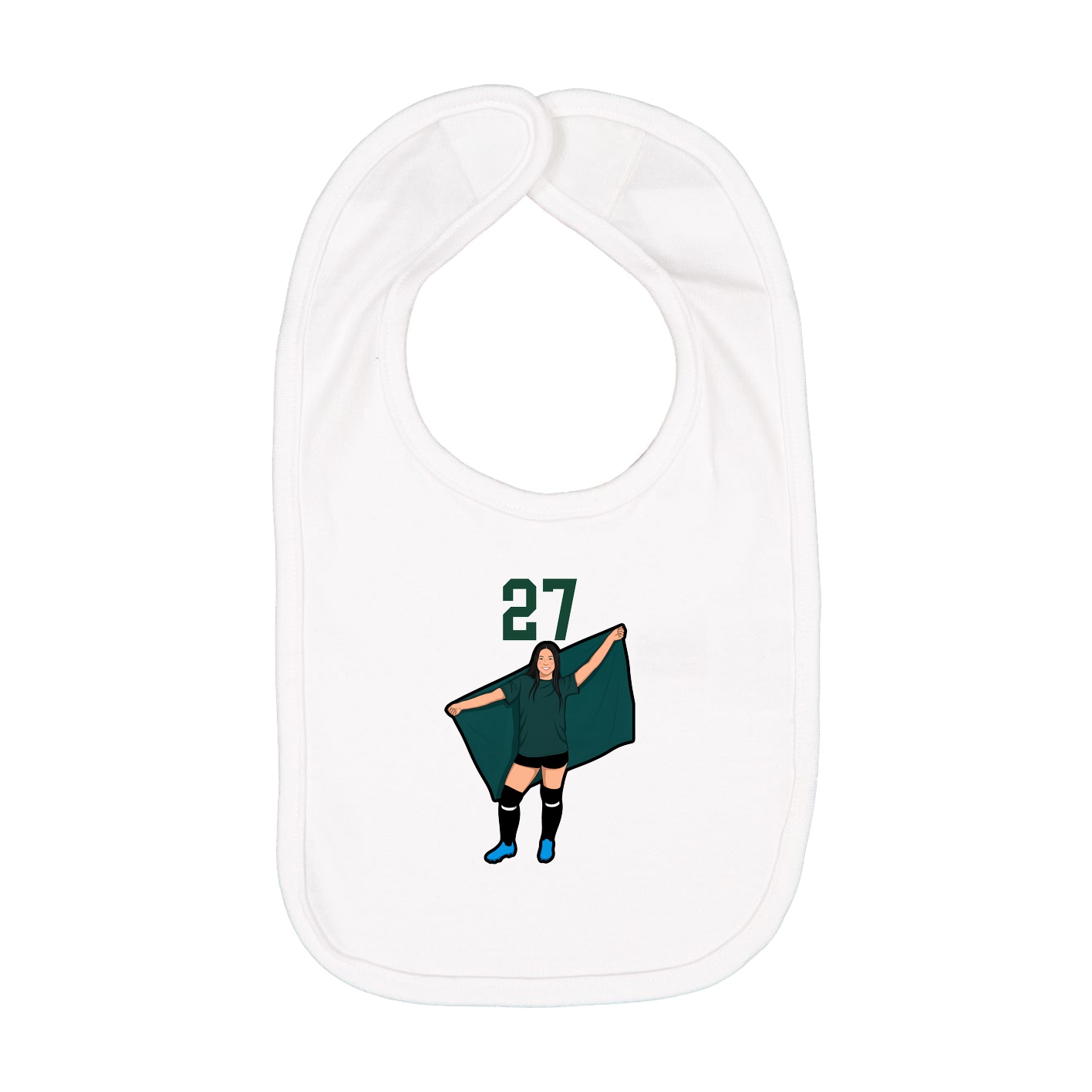 Infant Bib — Number Top in White