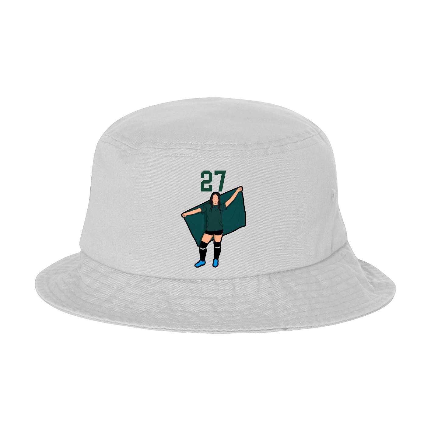 Bucket Cap — Number Top in White
