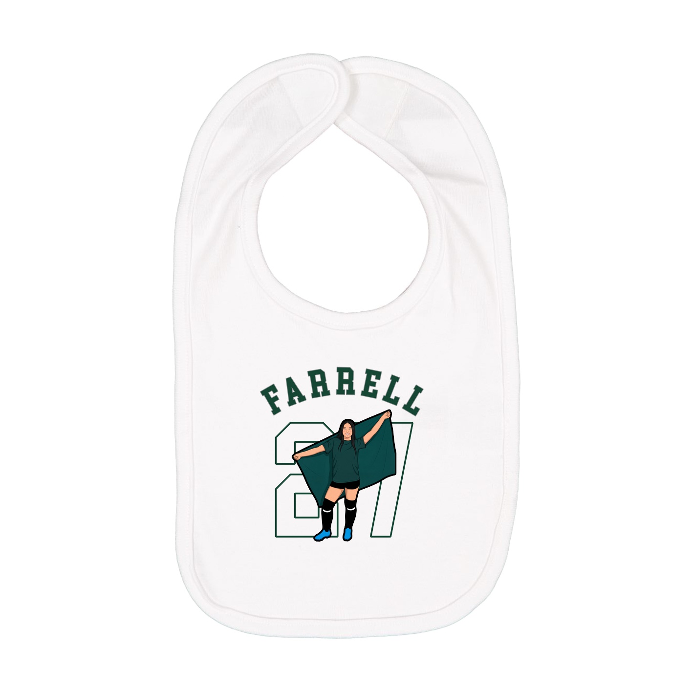 Infant Bib — Shirsey Arch in White