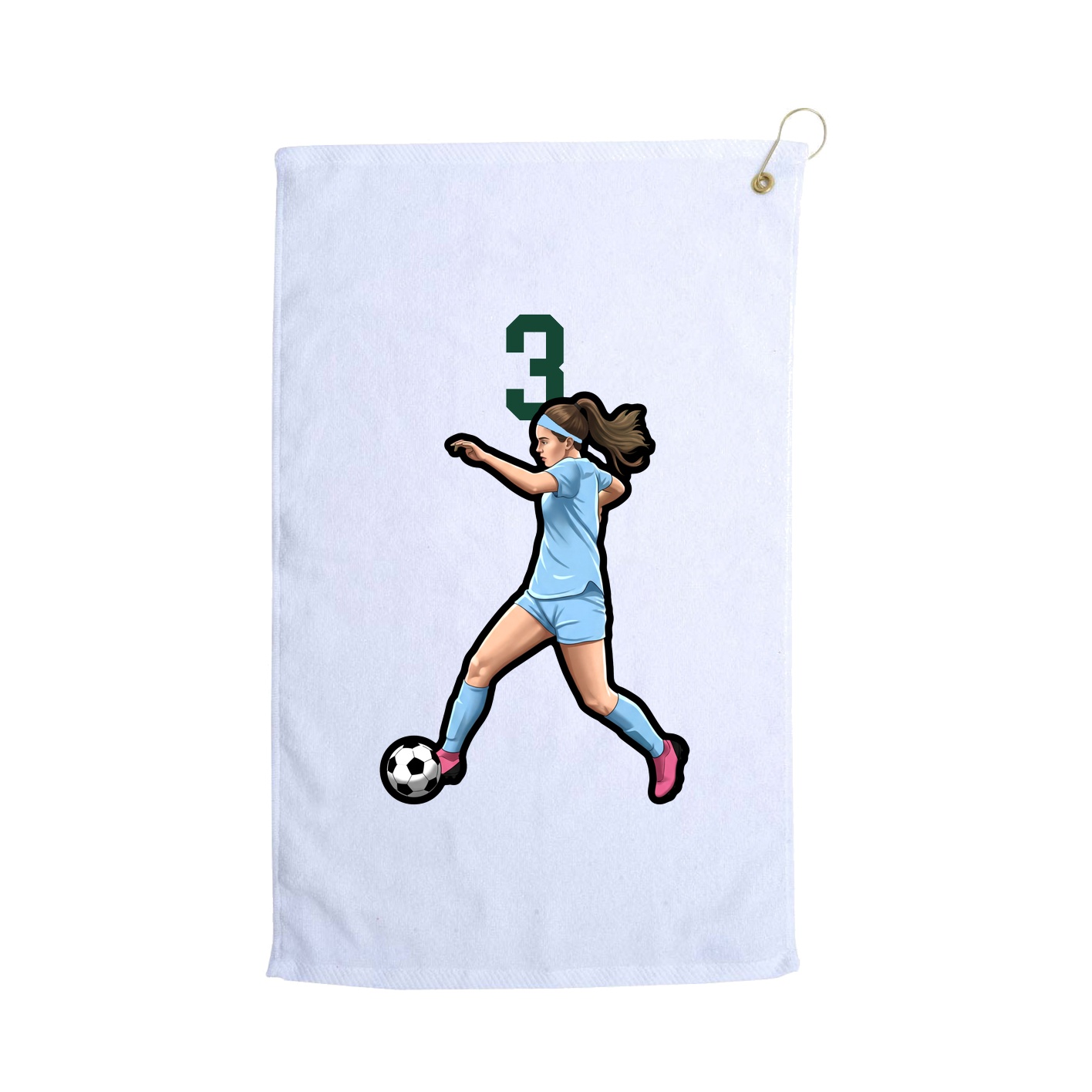 Golf Towel — Number Top in White