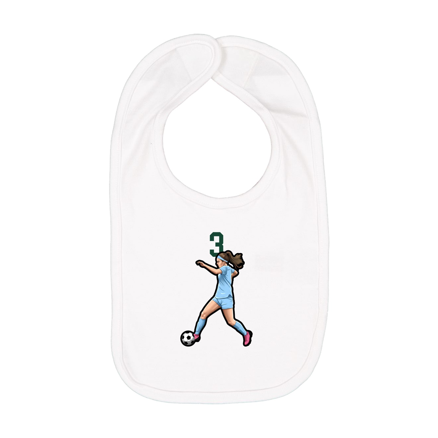 Infant Bib — Number Top in White