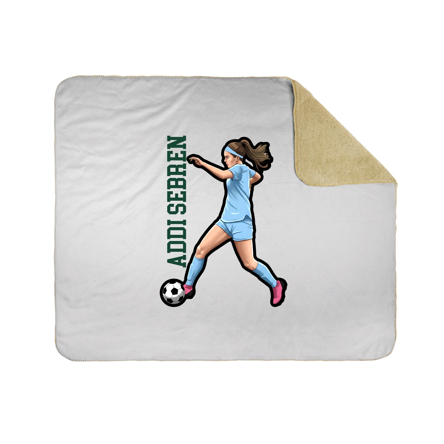 Throw Blanket — Name Vertical in White