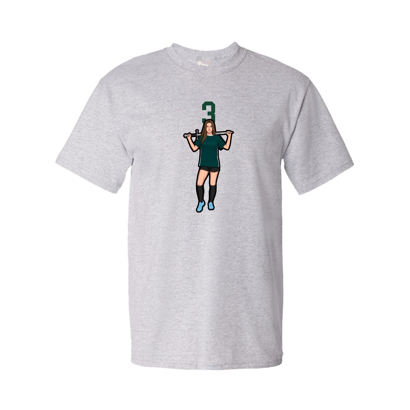 Youth Tee — Number Top in Grey