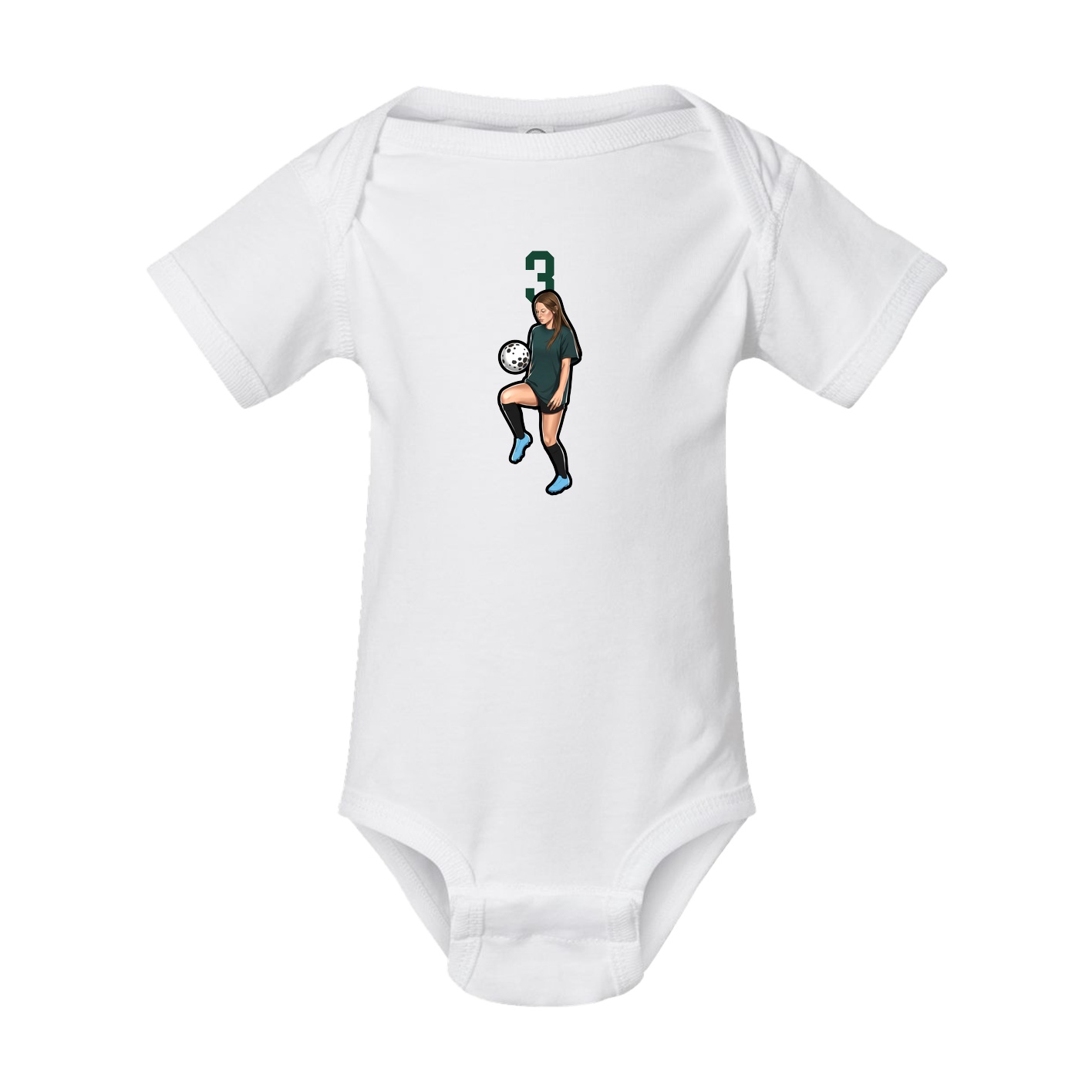 Baby Onesie — Number Top in White