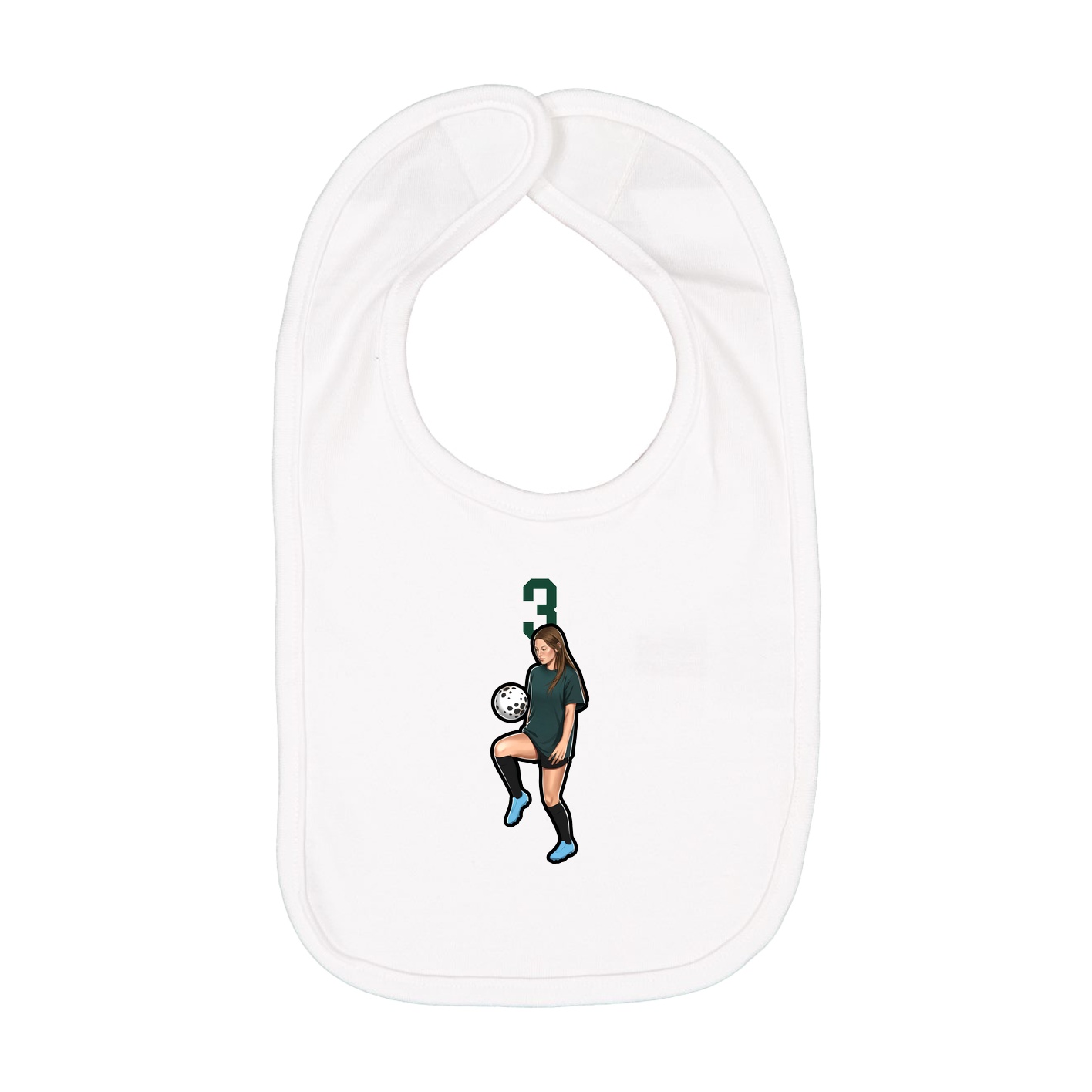 Infant Bib — Number Top in White