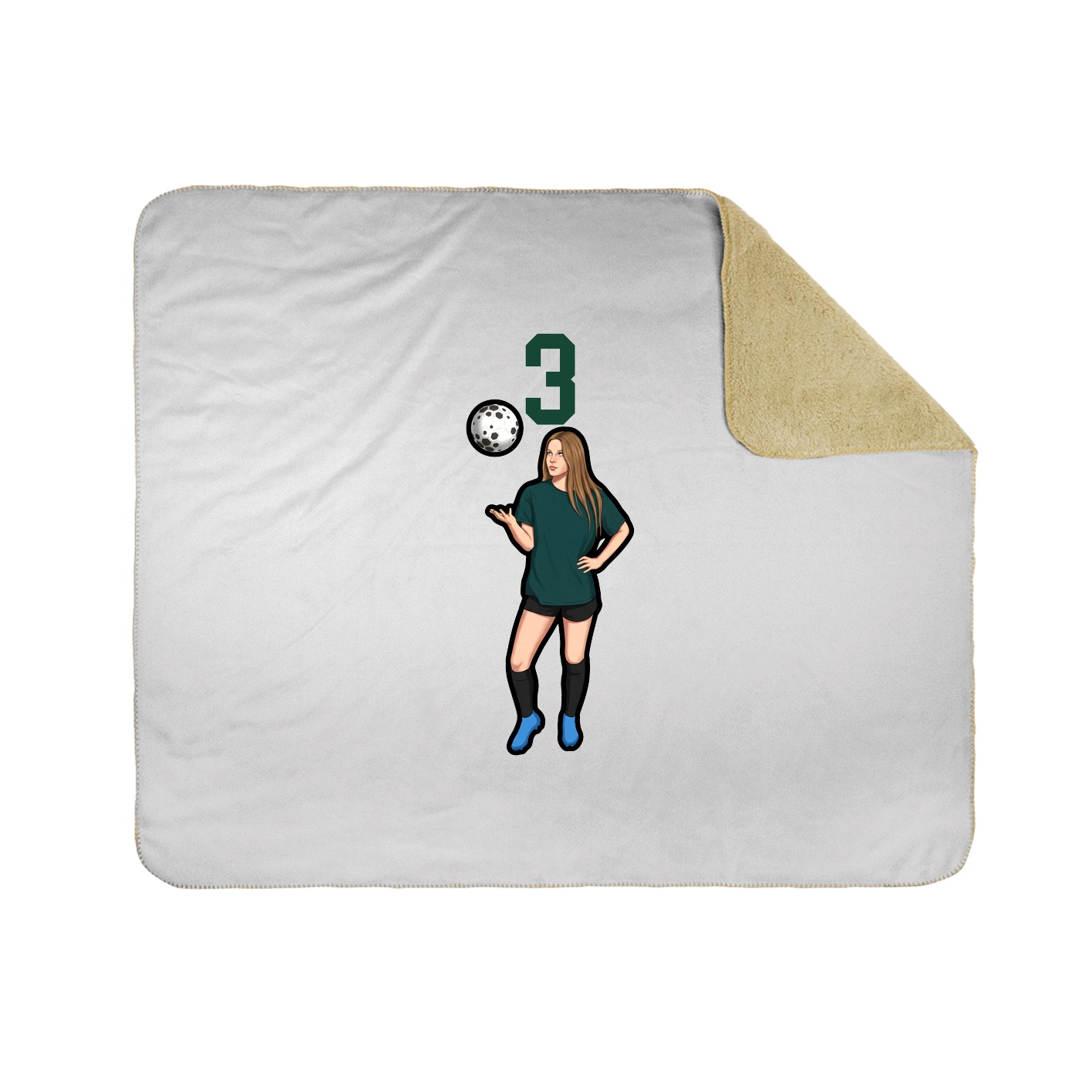 Throw Blanket — Number Top in White