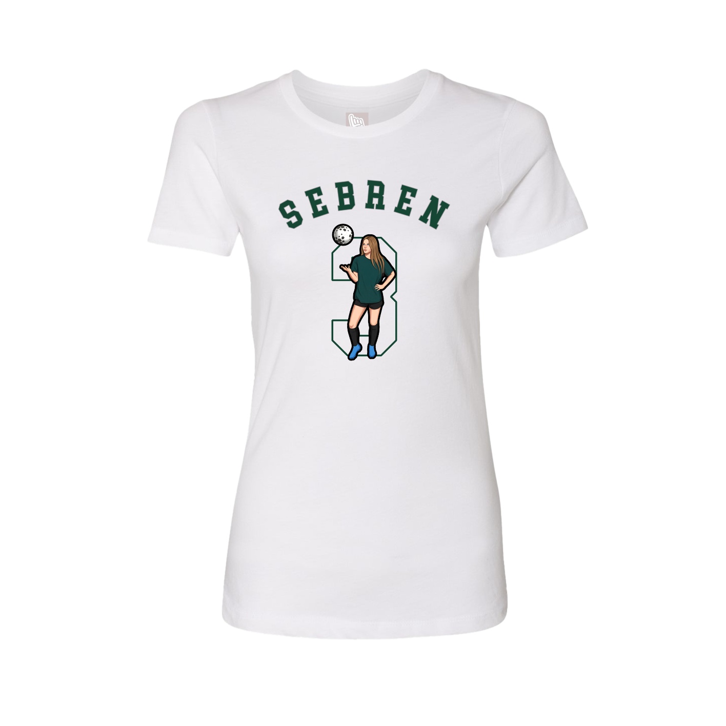Fitted Women's Tee — Shirsey Arch in White