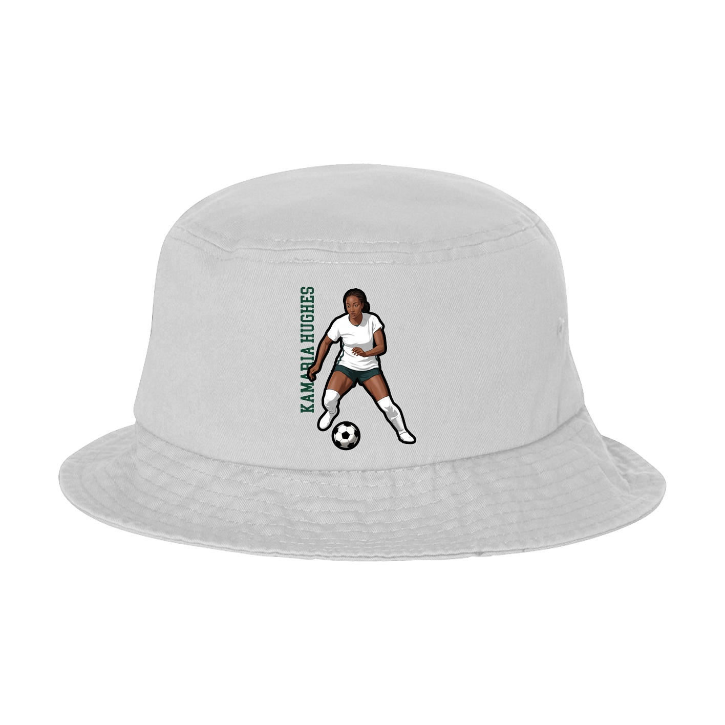 Bucket Cap — Name Vertical in White
