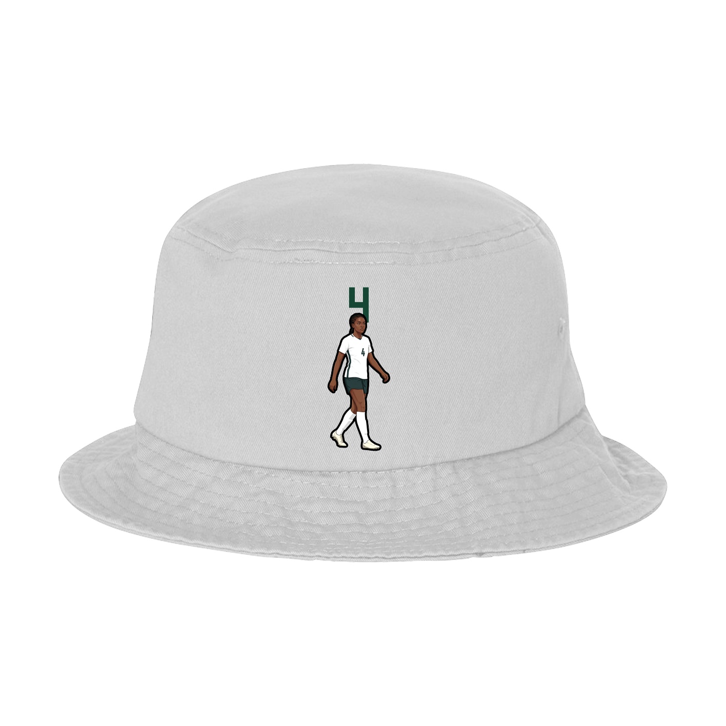 Bucket Cap — Number Top in White