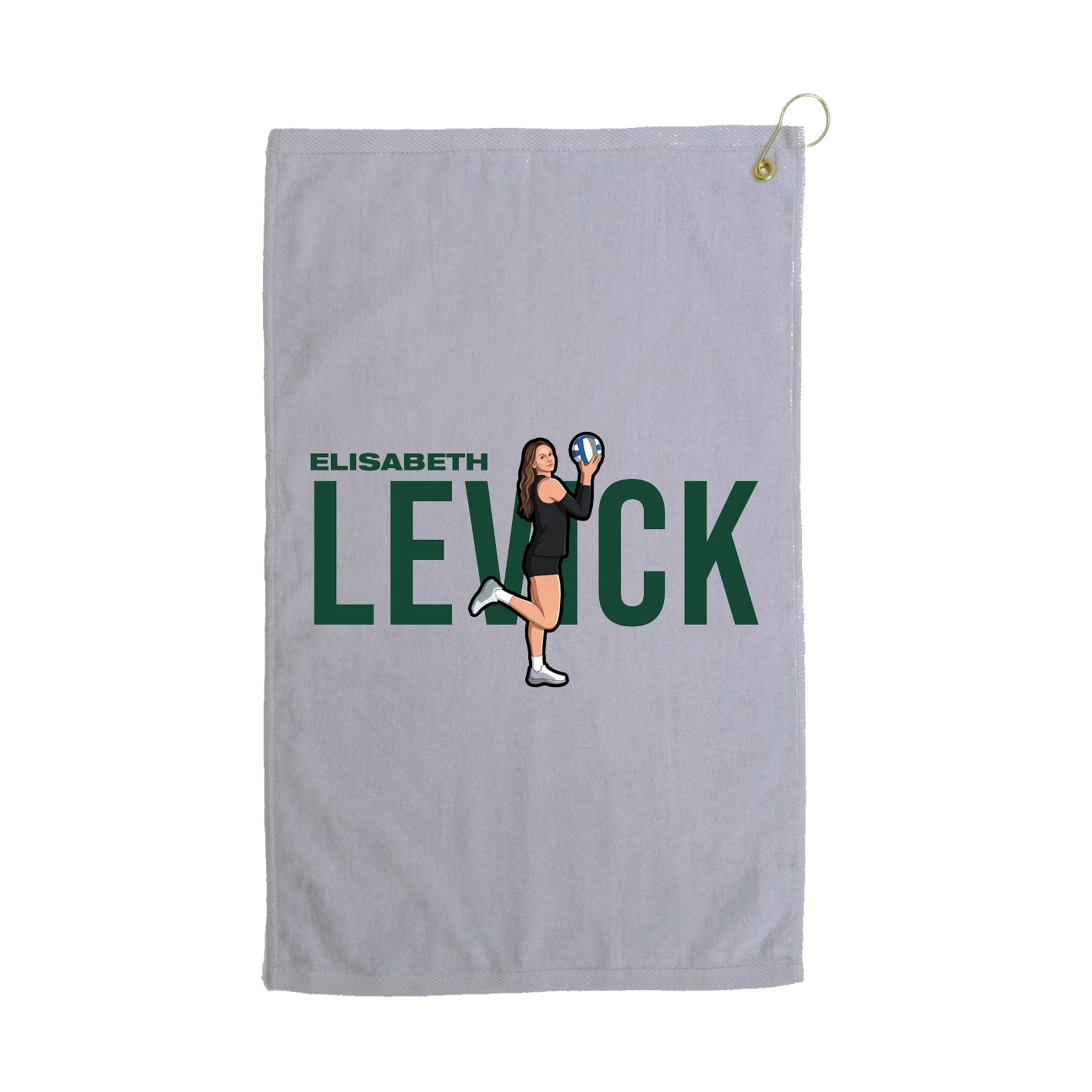 Golf Towel — Player Name in Grey