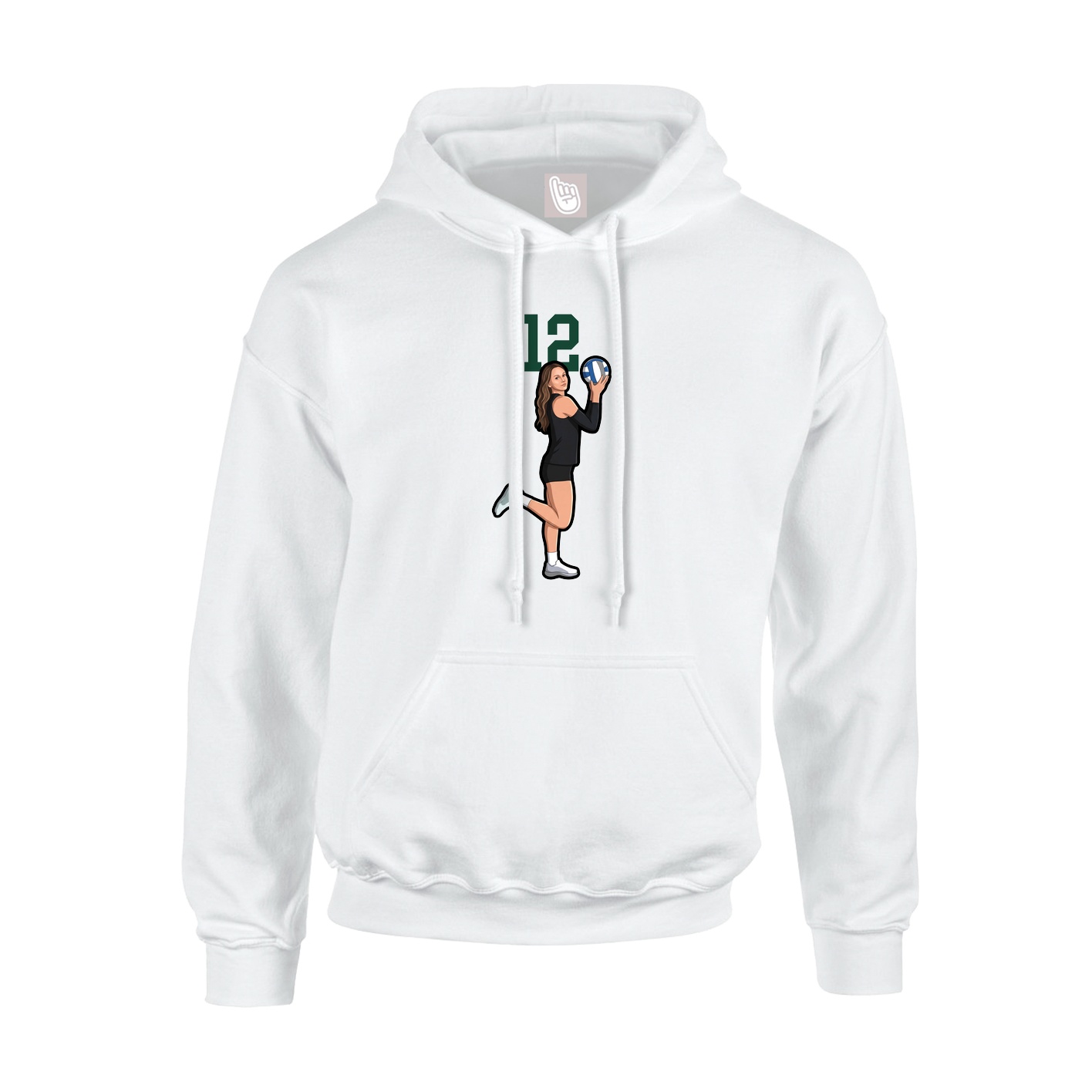 Hoodie — Number Top in White