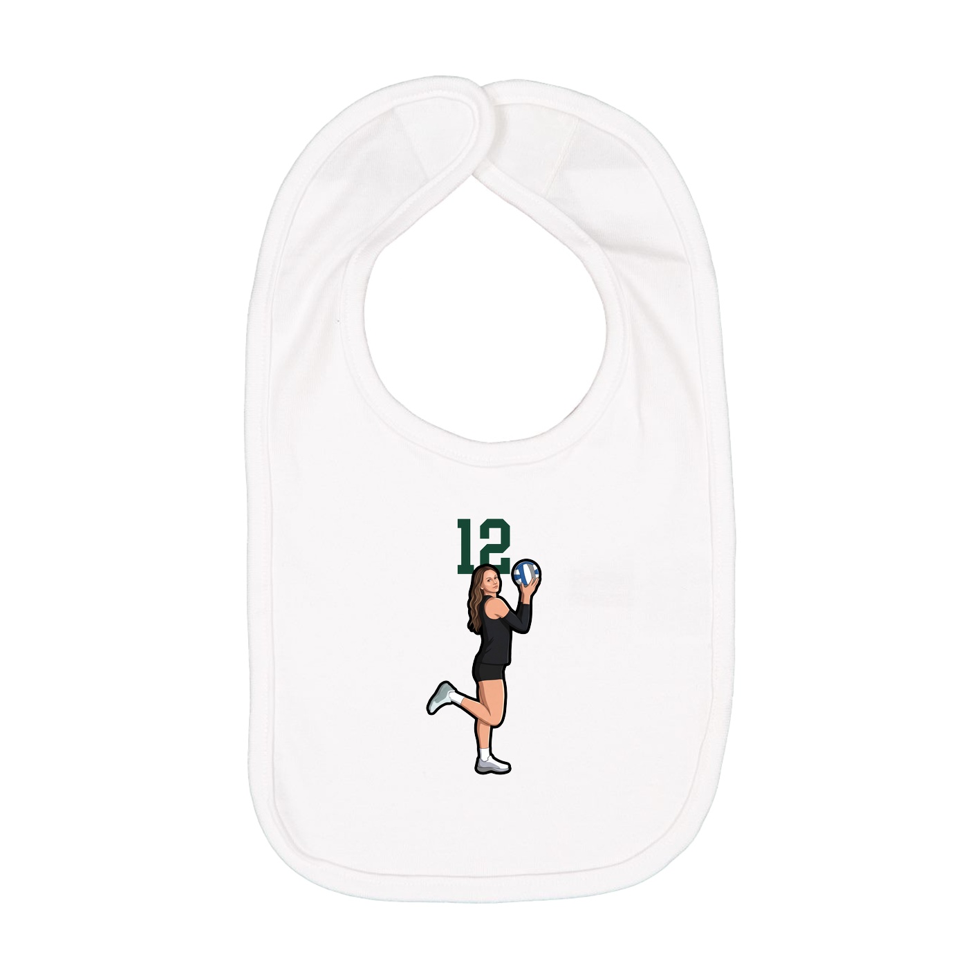 Infant Bib — Number Top in White