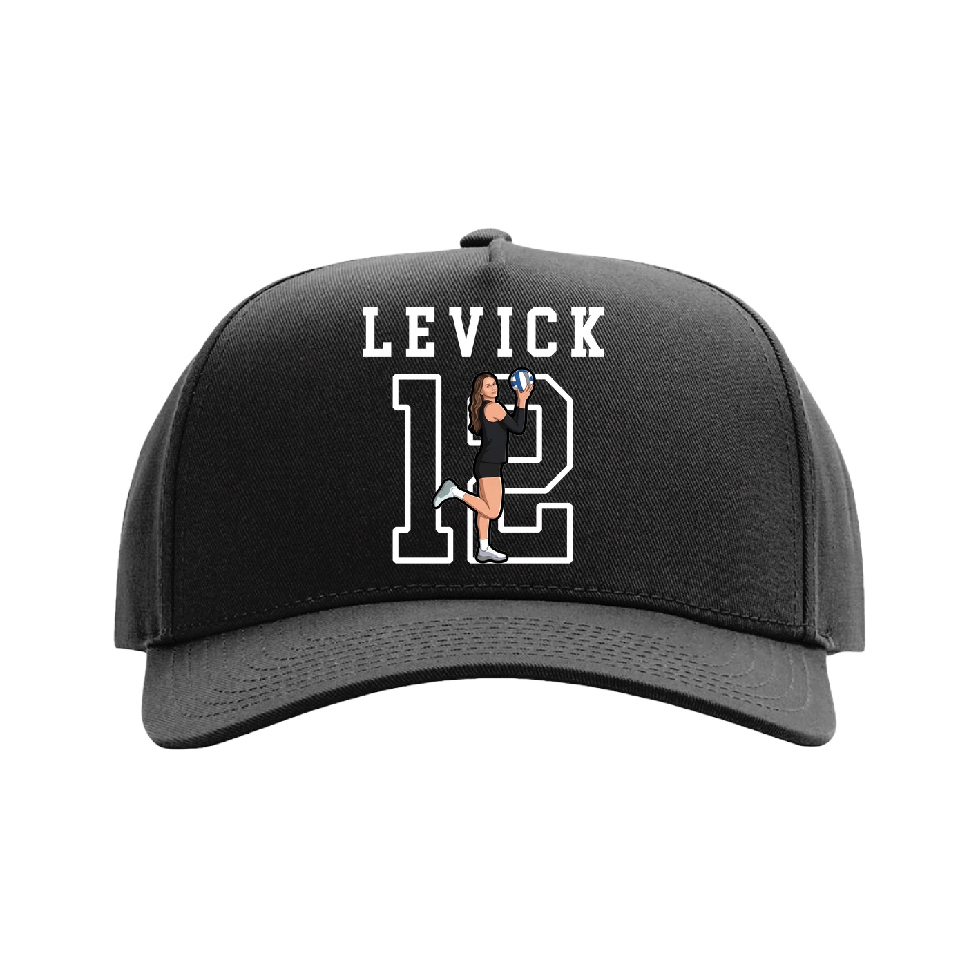 Full Fabric Five-Panel Champ Cap — Shirsey in Black