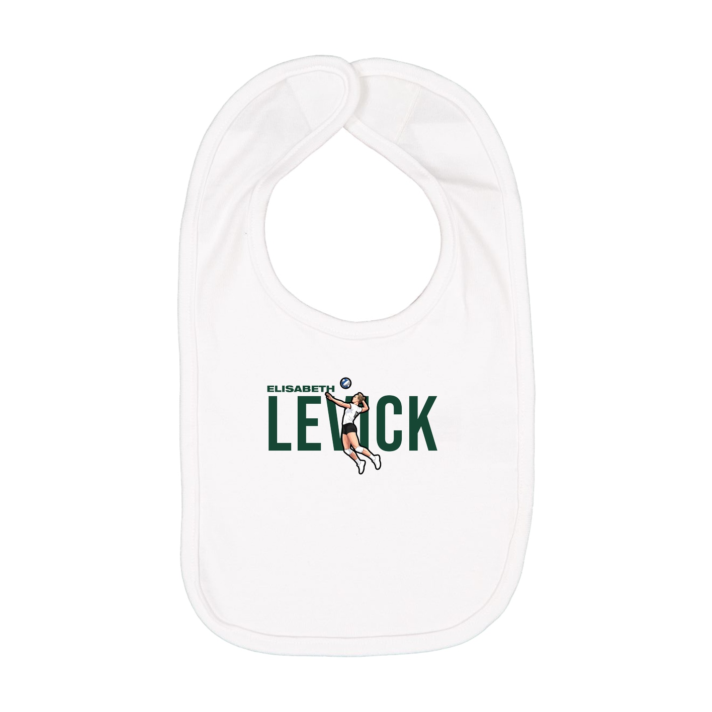 Infant Bib — Player Name in White