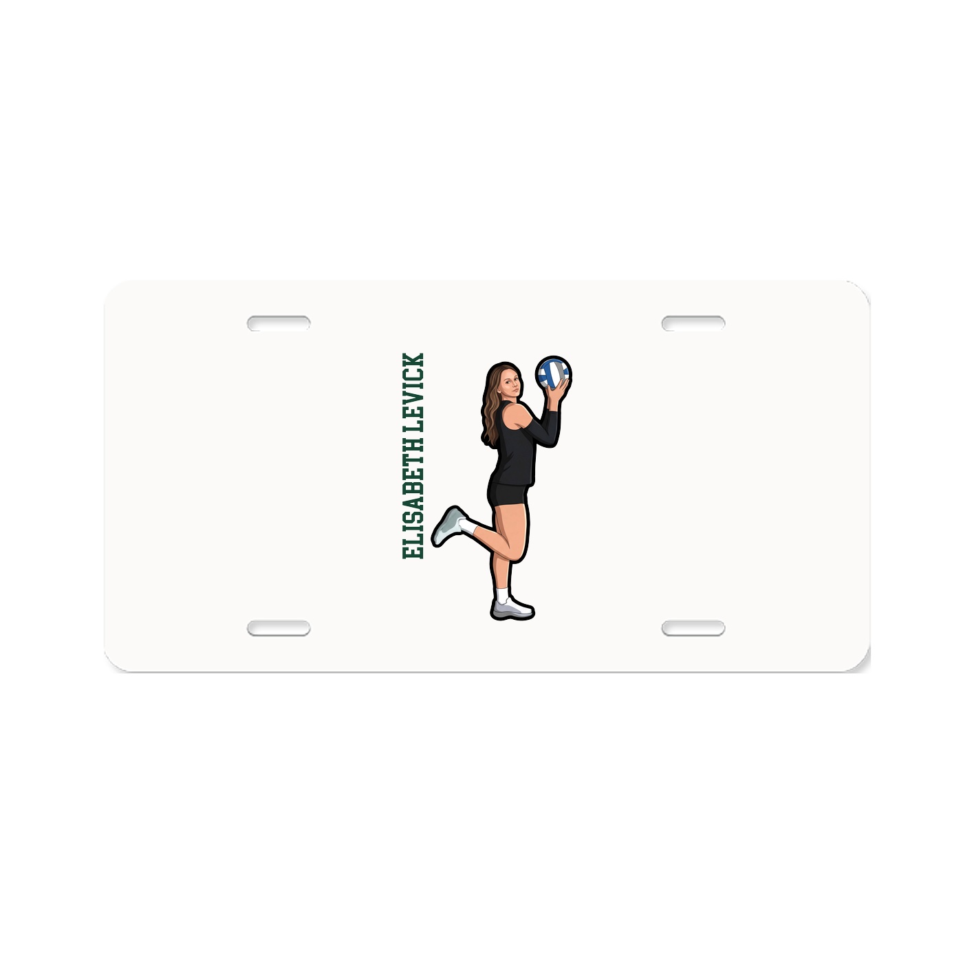 License Plate — Name Vertical in Classic