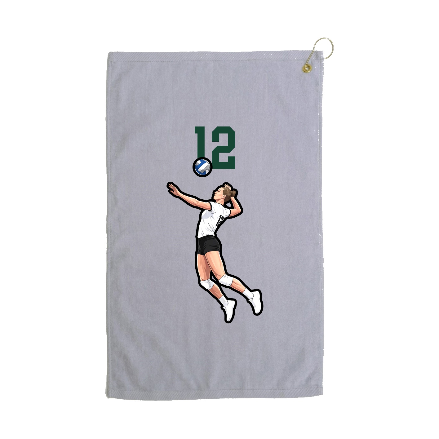Golf Towel — Number Top in Grey